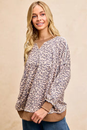 BiBi Leopard Printed French Terry Sweatshirt on Simply Obsessed
