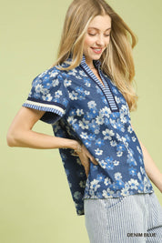 UMGEE Mixed Media Print Top on Simply Obsessed