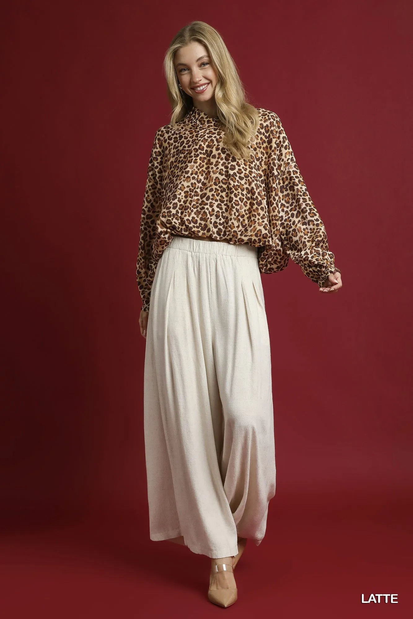 UMGEE Leopard Print Balloon Sleeve Blouse on Simply Obsessed