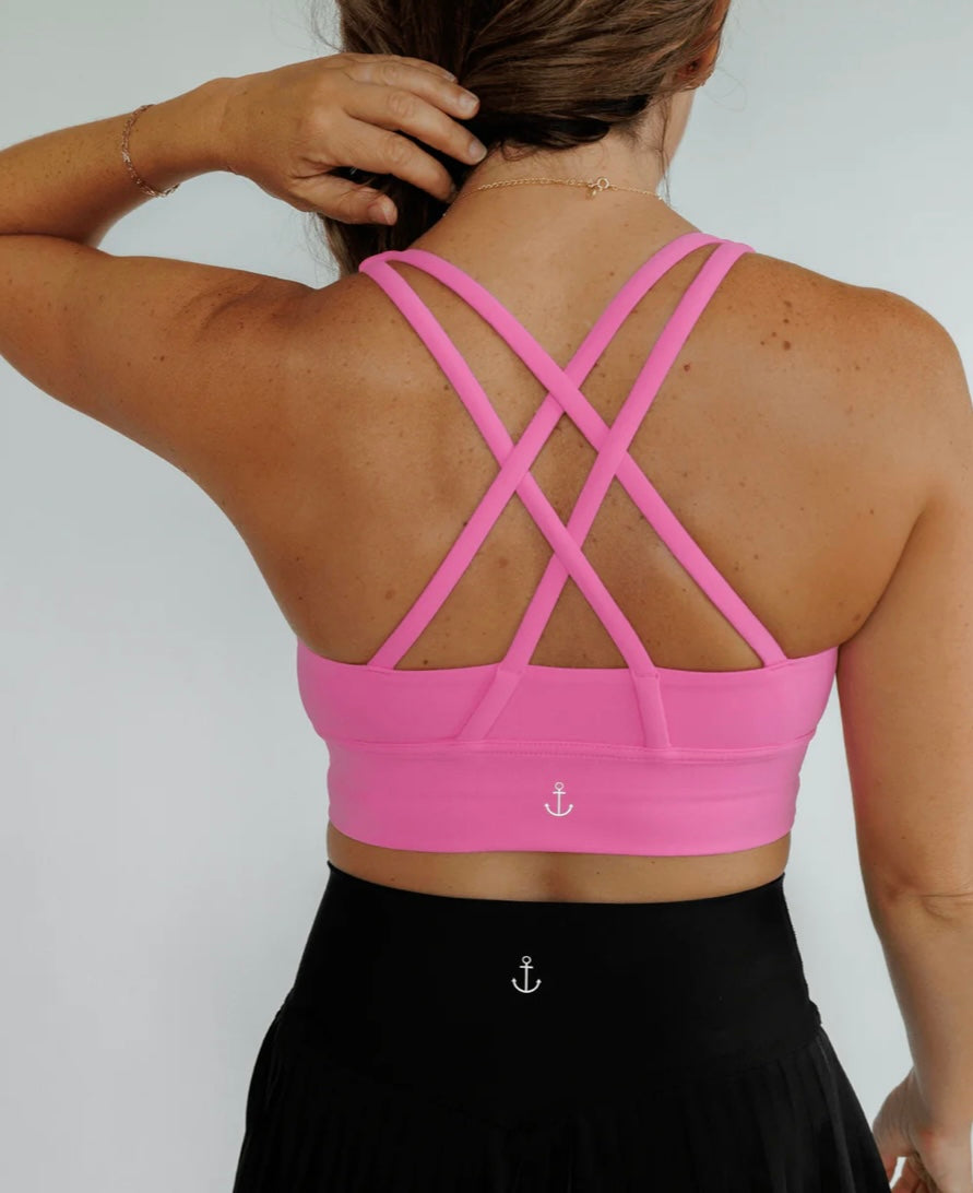 "Amelia" Strappy Back Sports Bra (removable pads) on Simply Obsessed