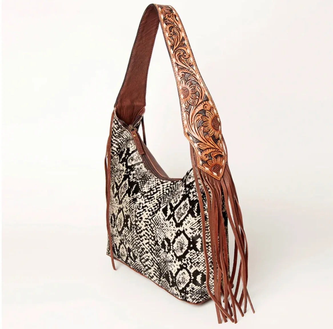 AMERICAN DARLING Hobo Hair On Genuine Leather Purse on Simply Obsessed