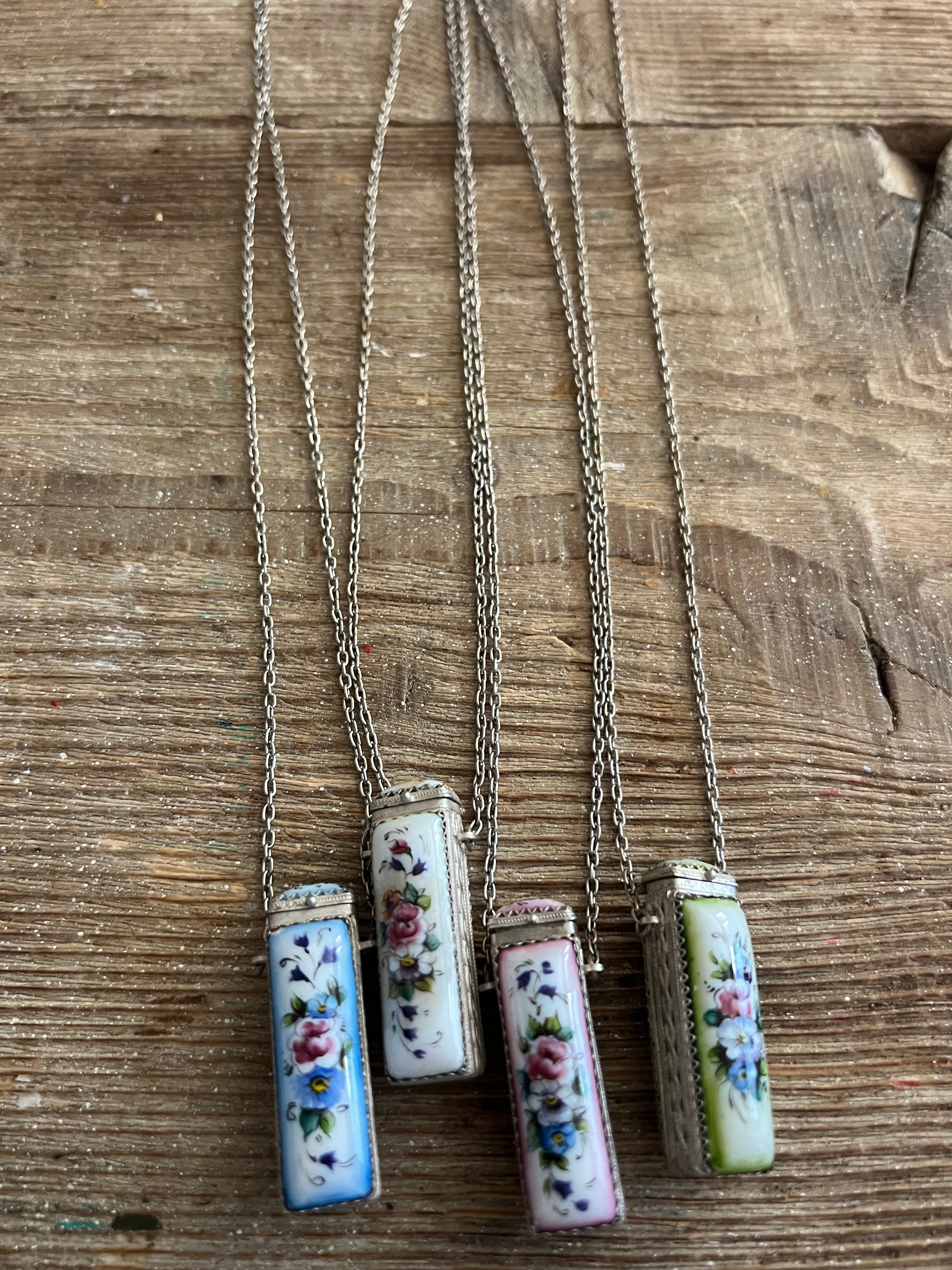 Antique Hand Painted Secret Box Necklace on Simply Obsessed