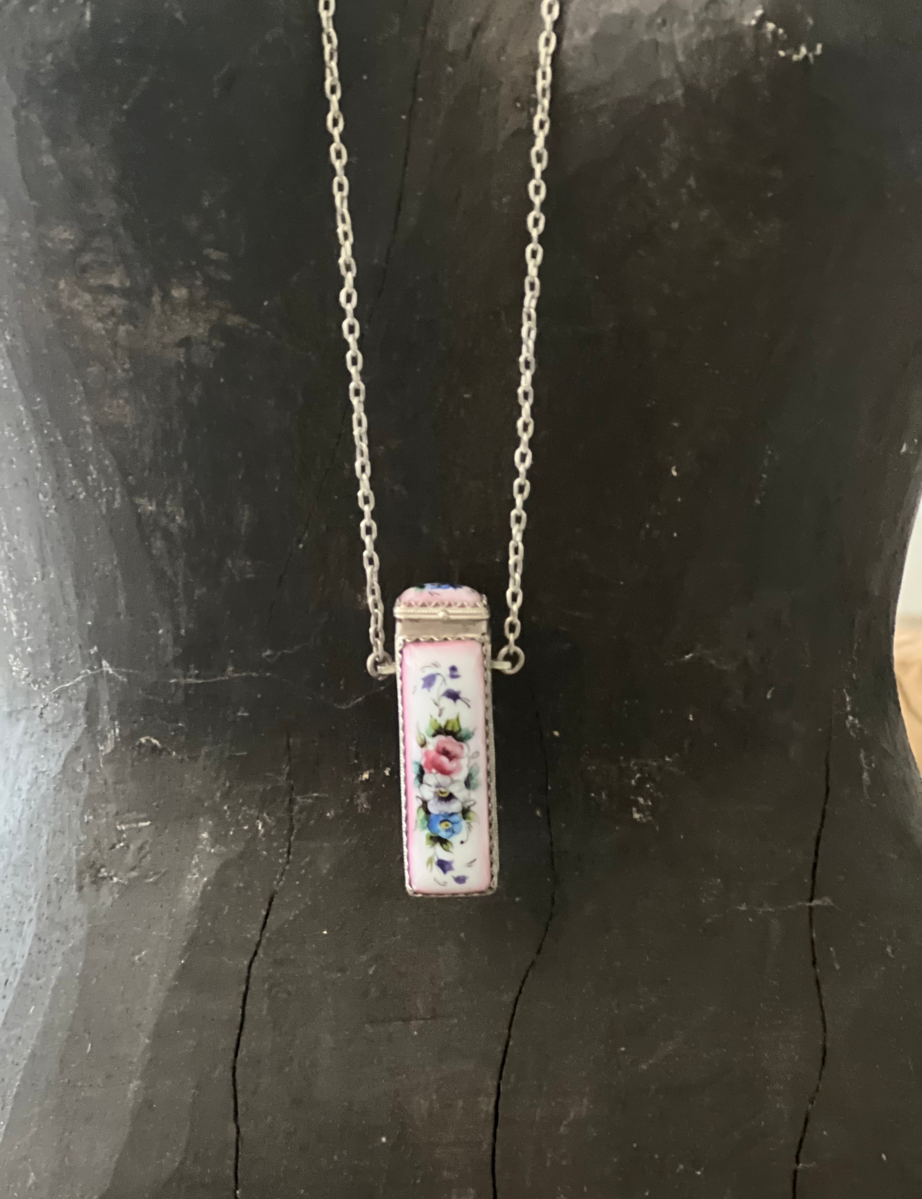 Antique Hand Painted Secret Box Necklace on Simply Obsessed