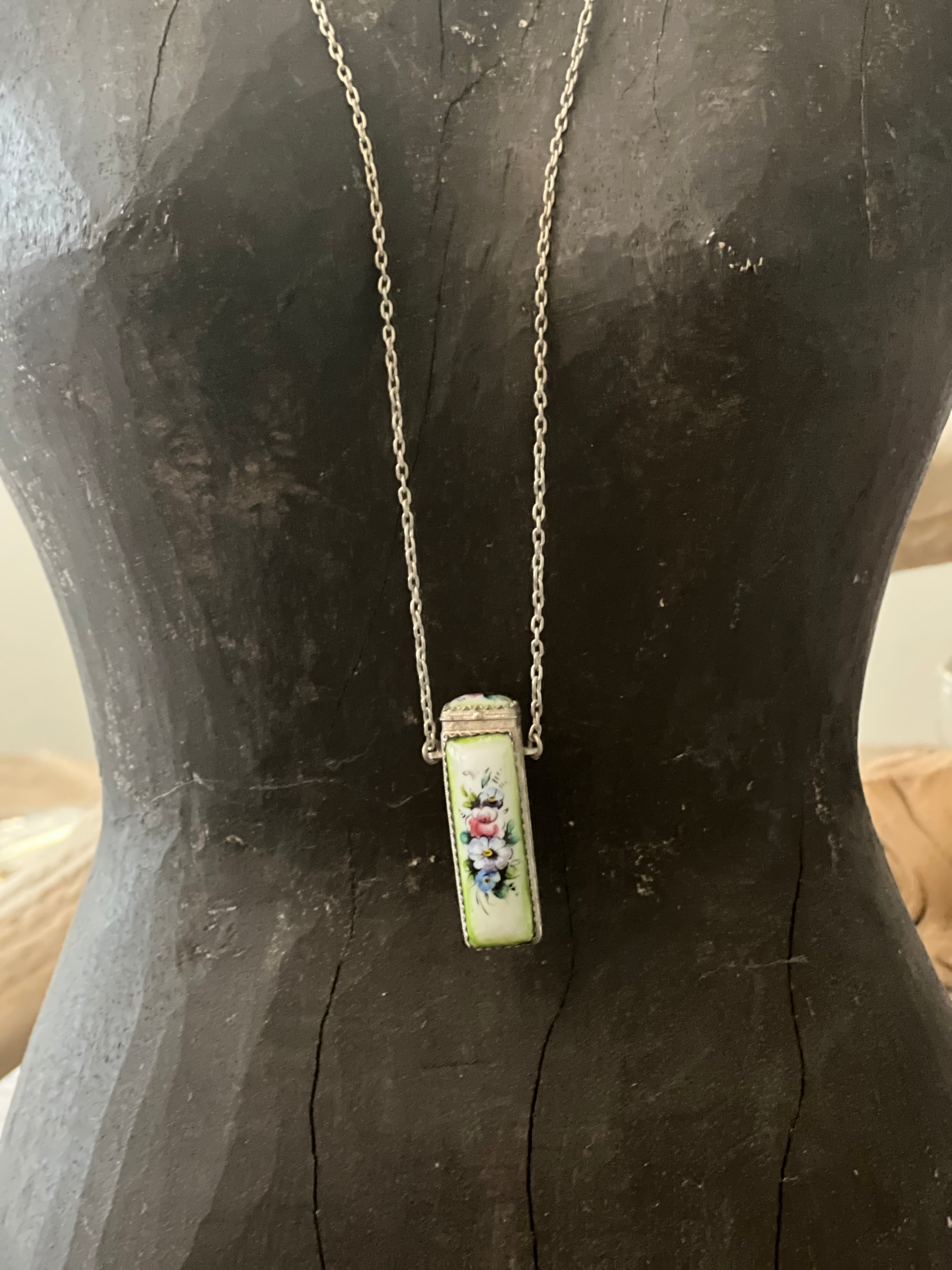 Antique Hand Painted Secret Box Necklace on Simply Obsessed