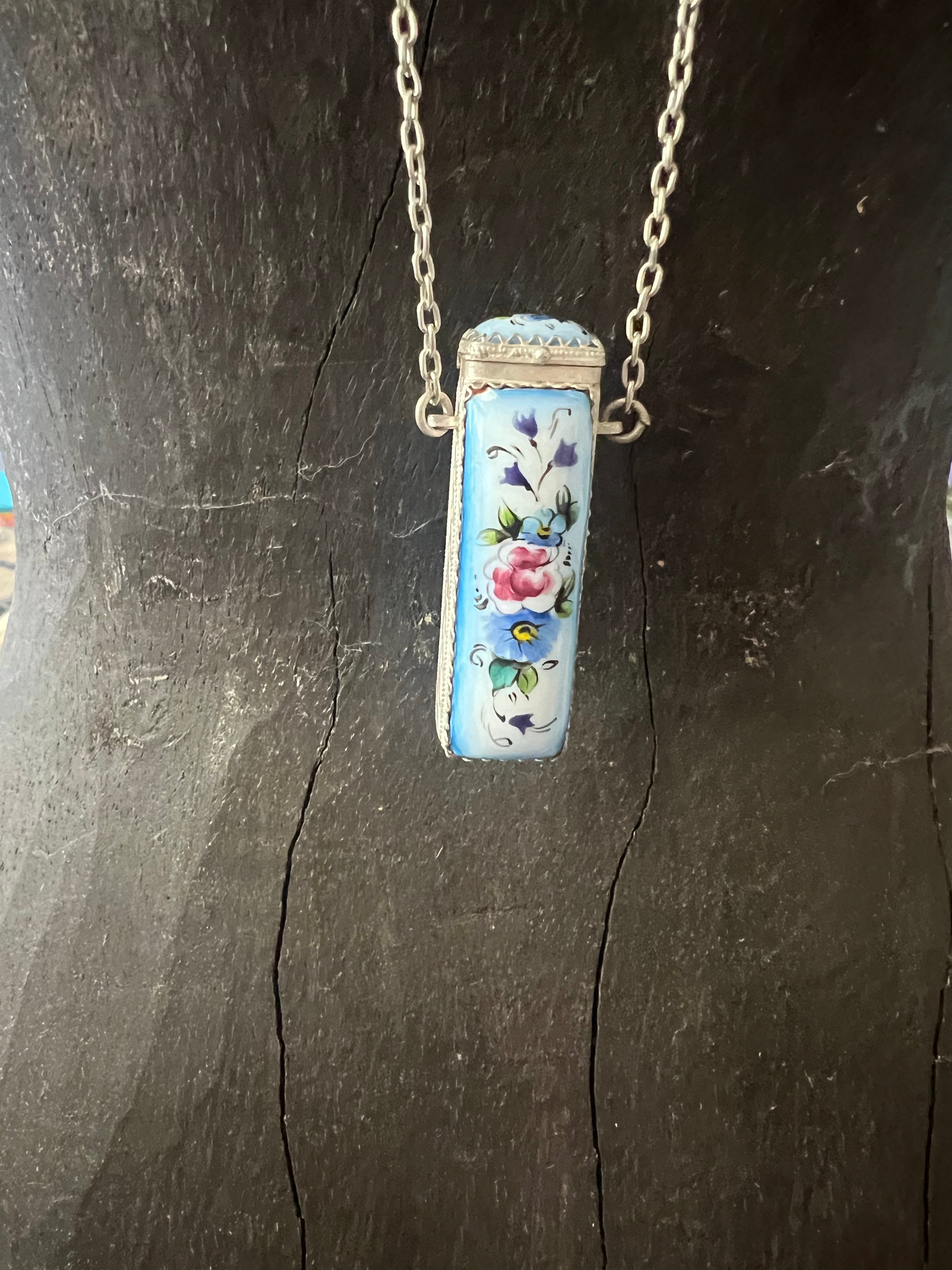 Antique Hand Painted Secret Box Necklace on Simply Obsessed