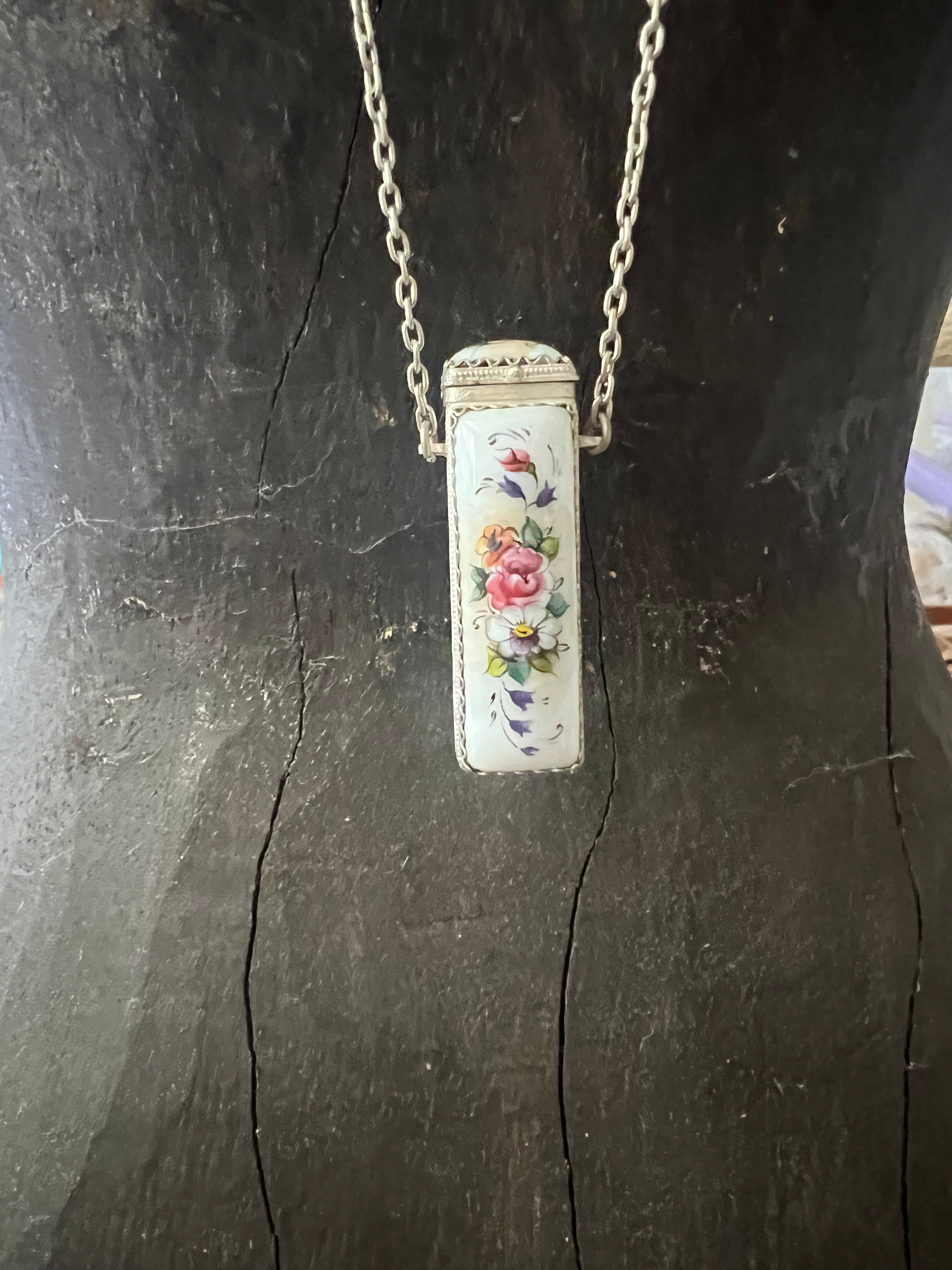 Antique Hand Painted Secret Box Necklace on Simply Obsessed