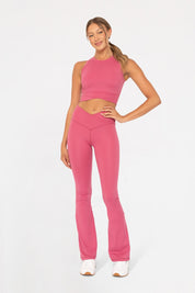 MONO B Flare Cross Leggings - SOFT MAGENTA