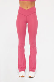 MONO B Flare Cross Leggings - SOFT MAGENTA
