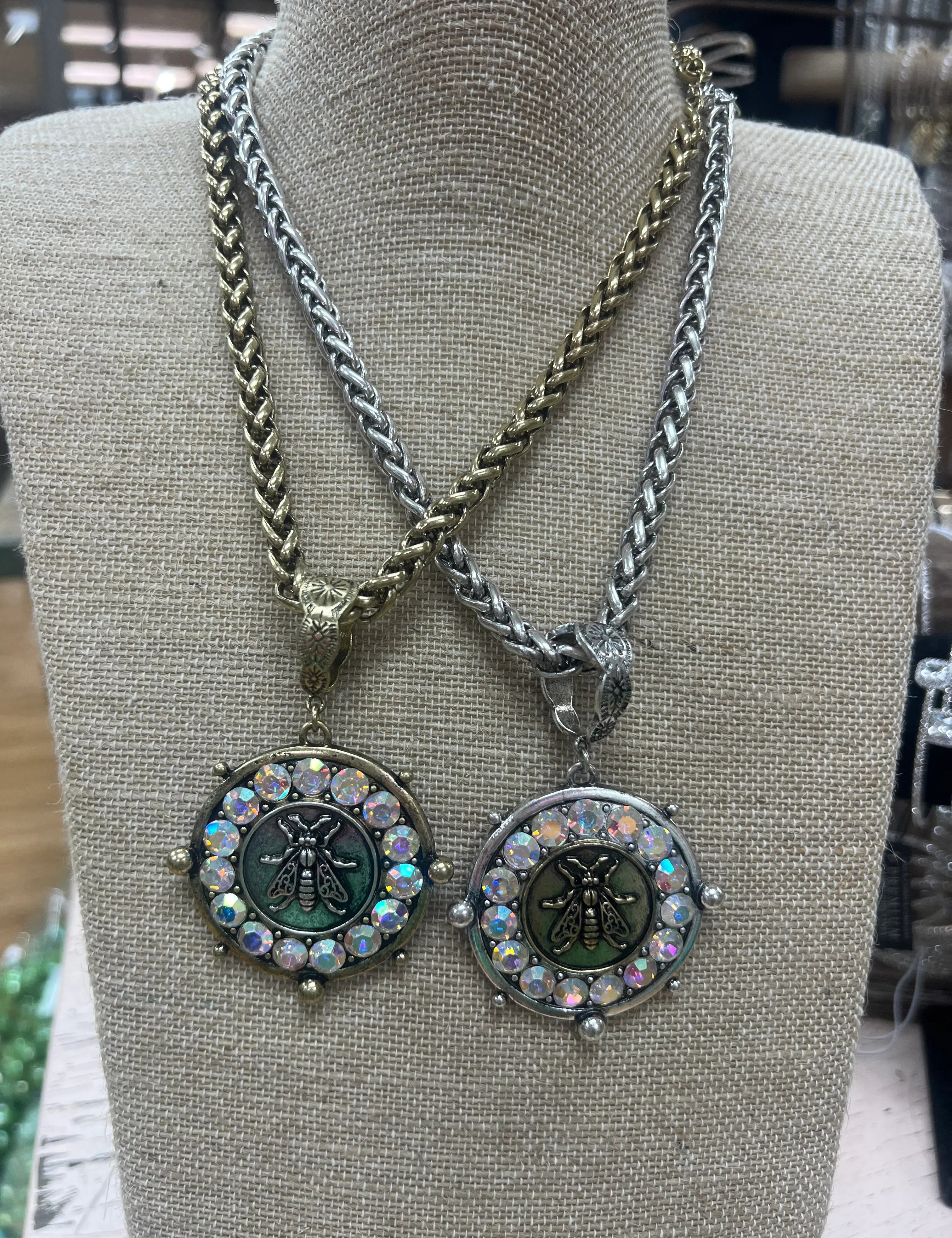 ATG AB Crystal Bee Chain Necklace on Simply Obsessed