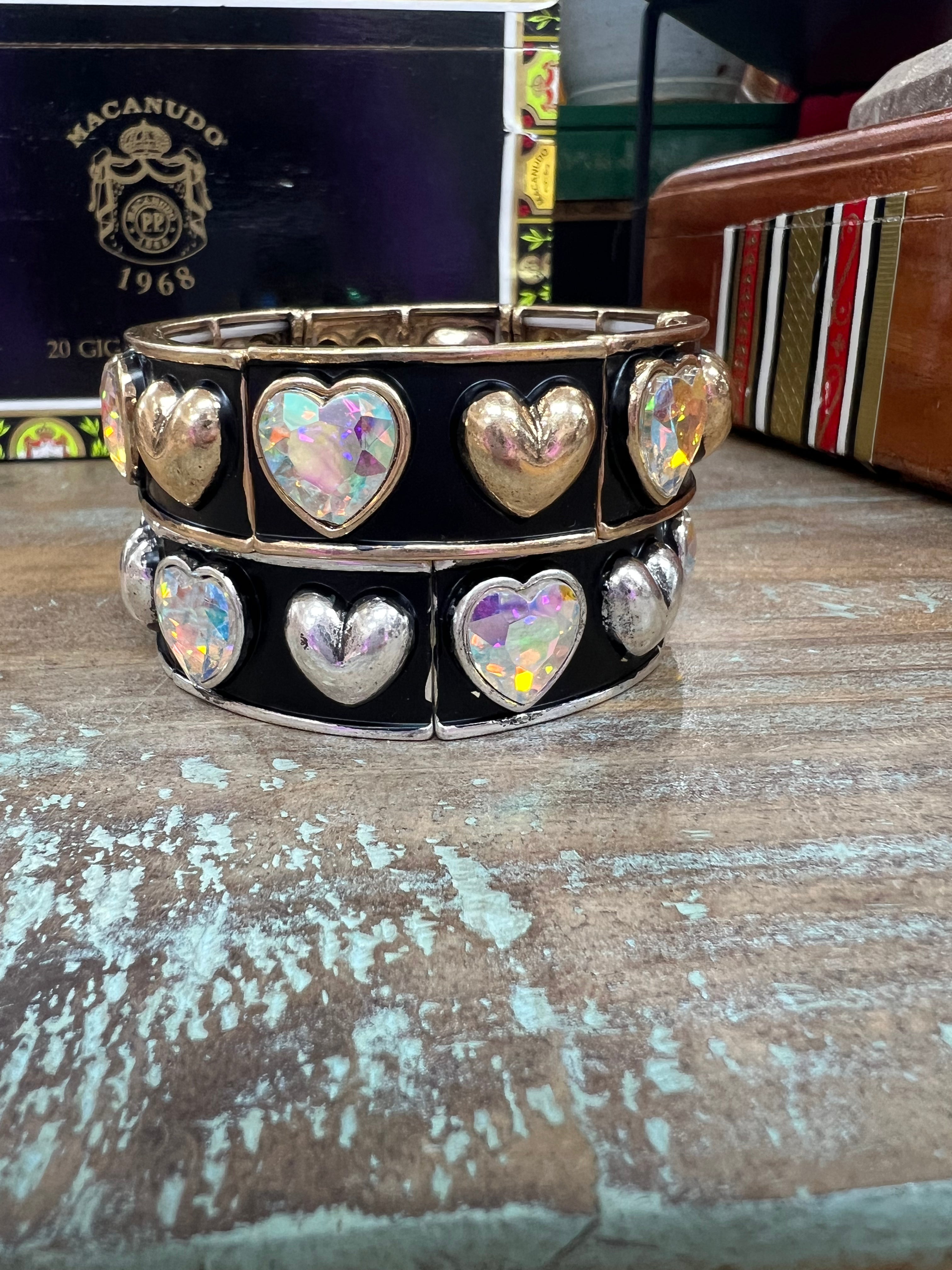 ATG AB Heart Studded Stretch Bangle on Simply Obsessed
