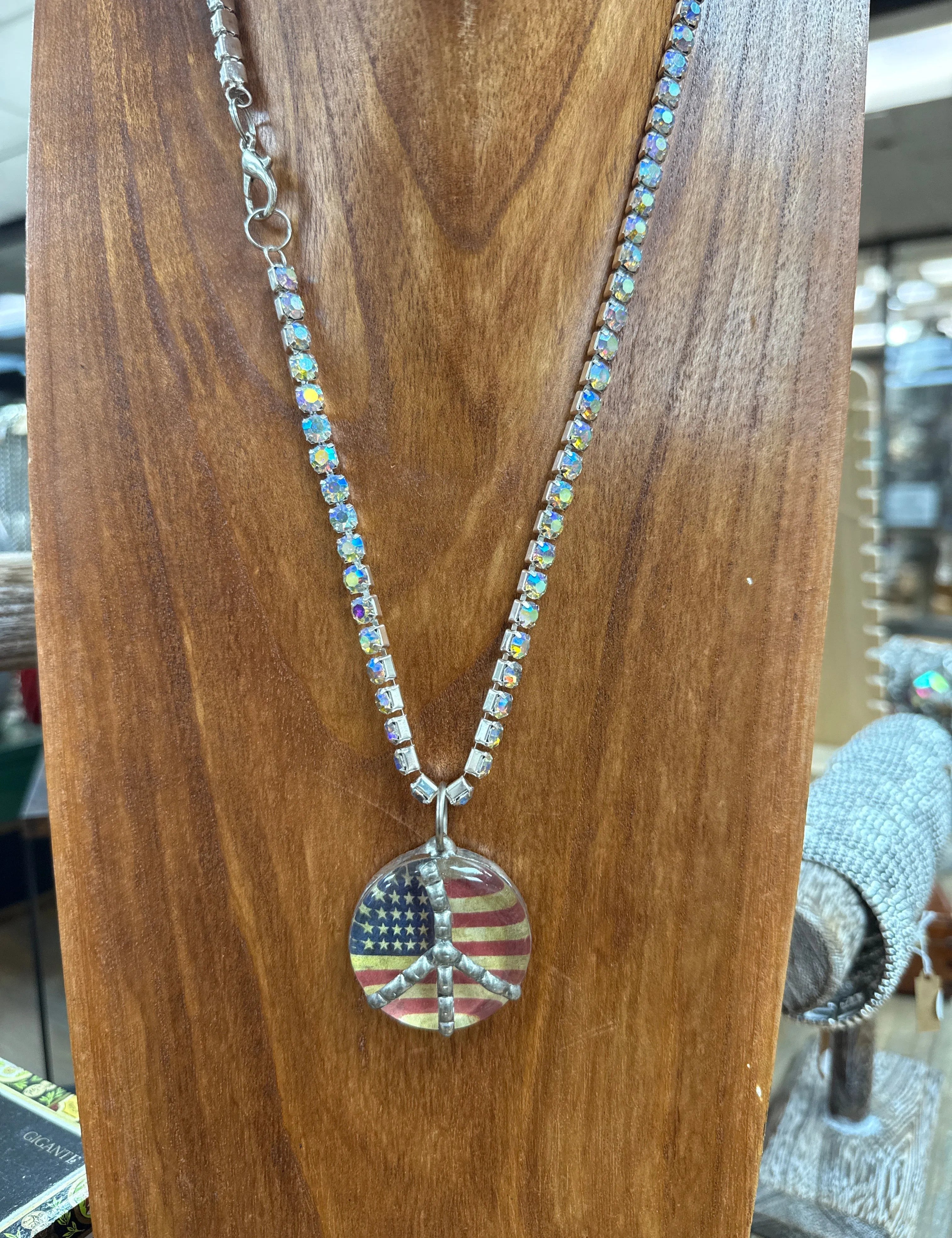 ATG American Flag Charm AB Necklace on Simply Obsessed