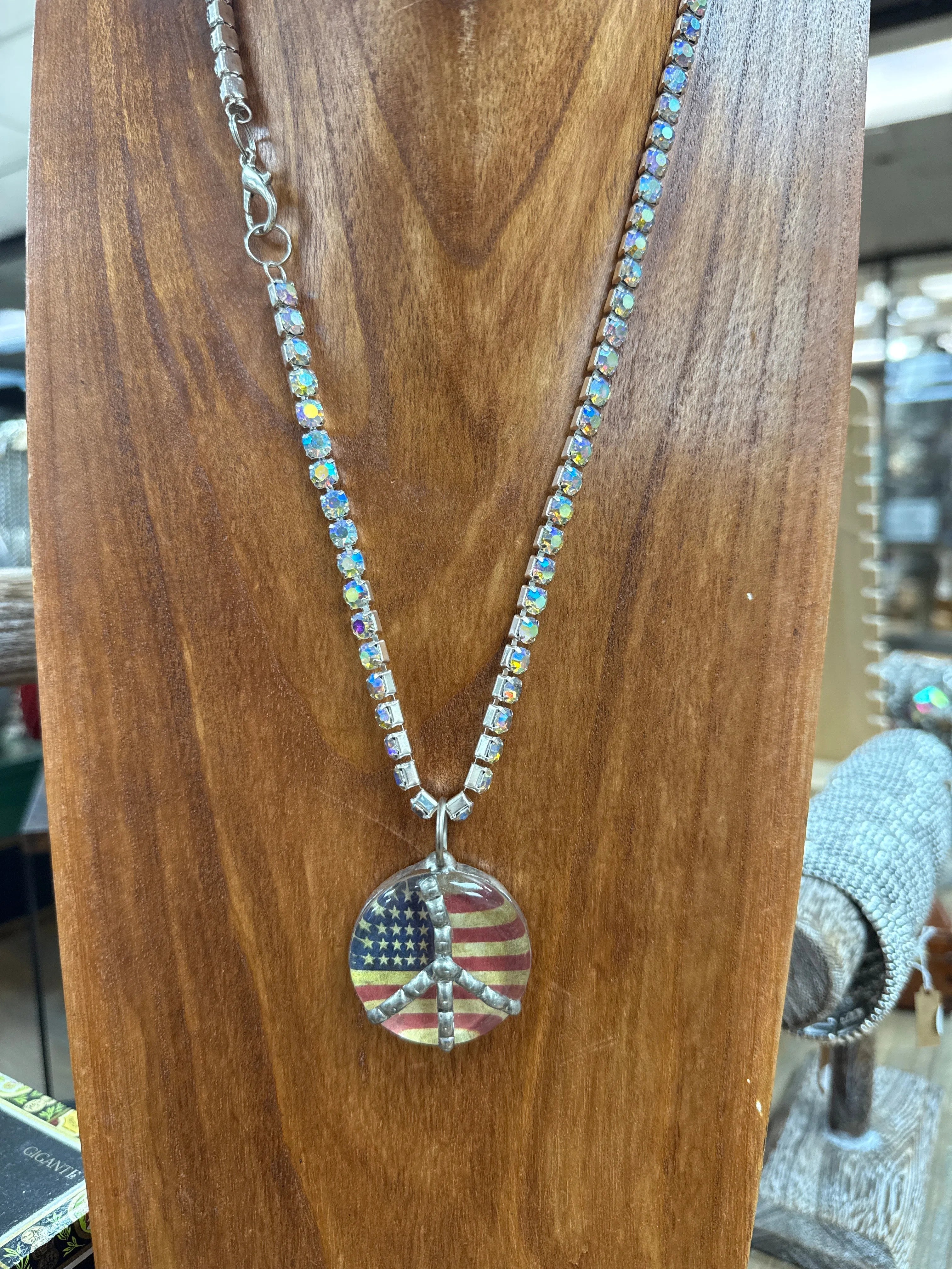 ATG American Flag Charm AB Necklace on Simply Obsessed