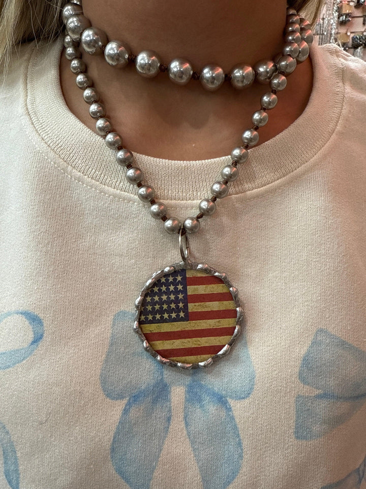 ATG American Flag Necklace on Simply Obsessed