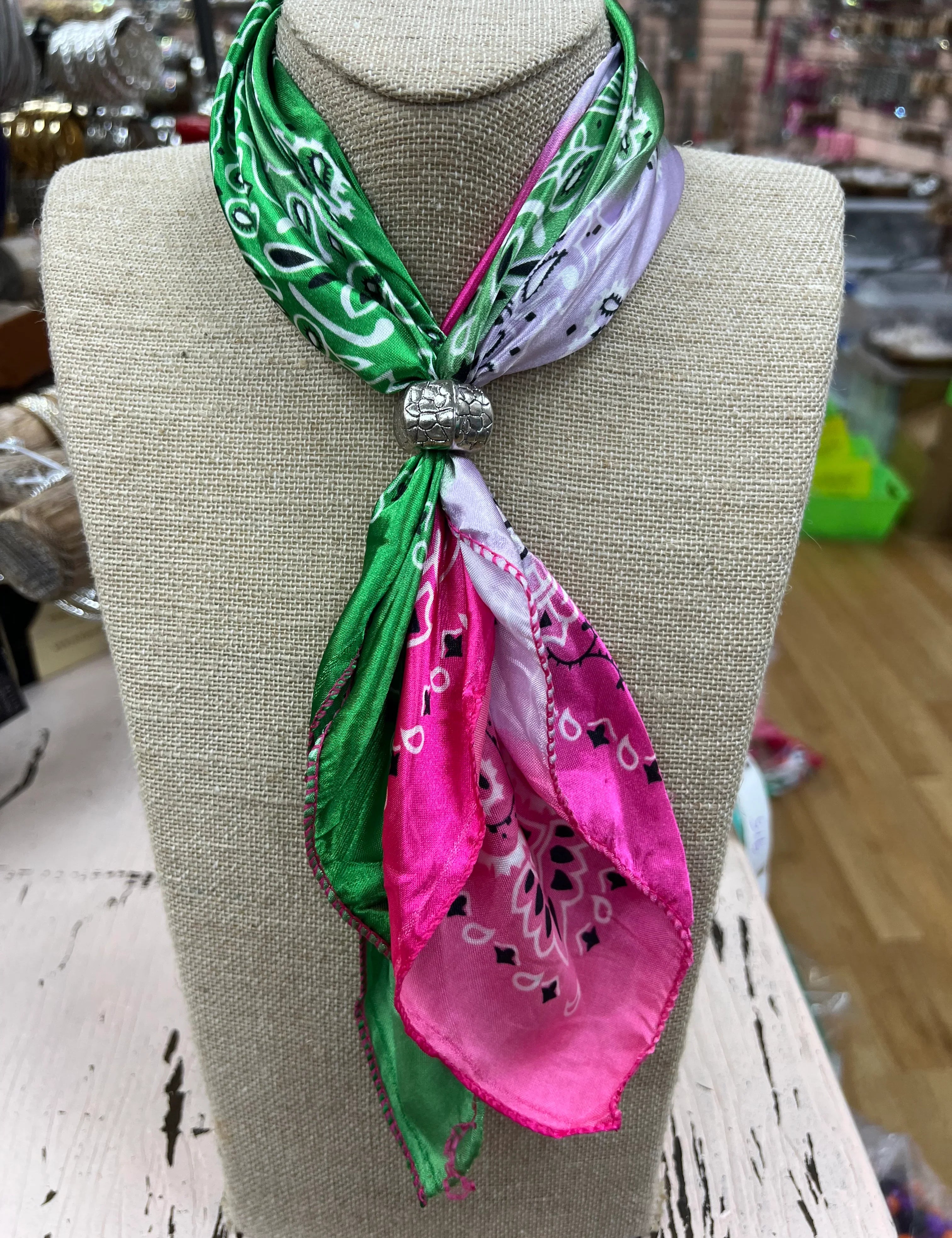 ATG Bandana Scarf Necklace with Slide on Simply Obsessed