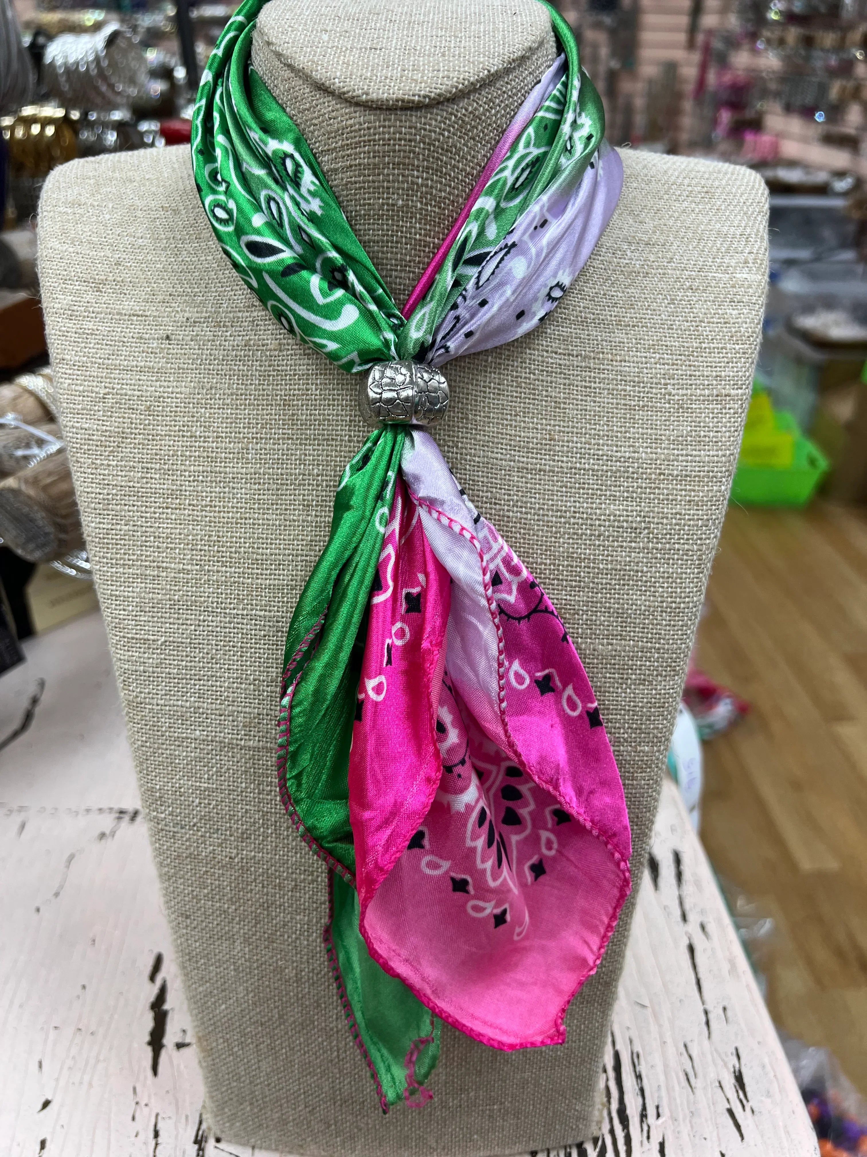 ATG Bandana Scarf Necklace with Slide on Simply Obsessed