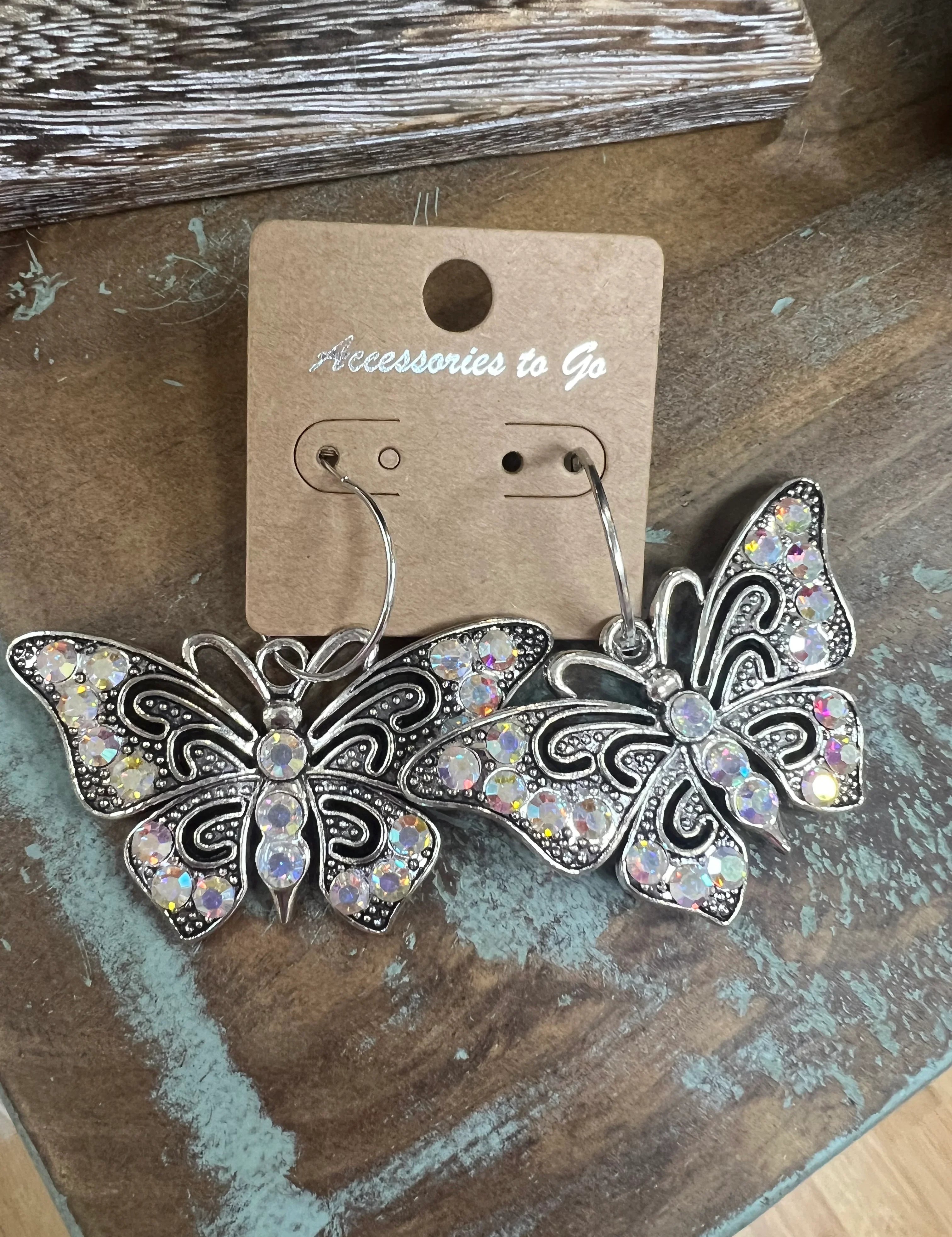 ATG Bling Butterfly Earrings on Simply Obsessed