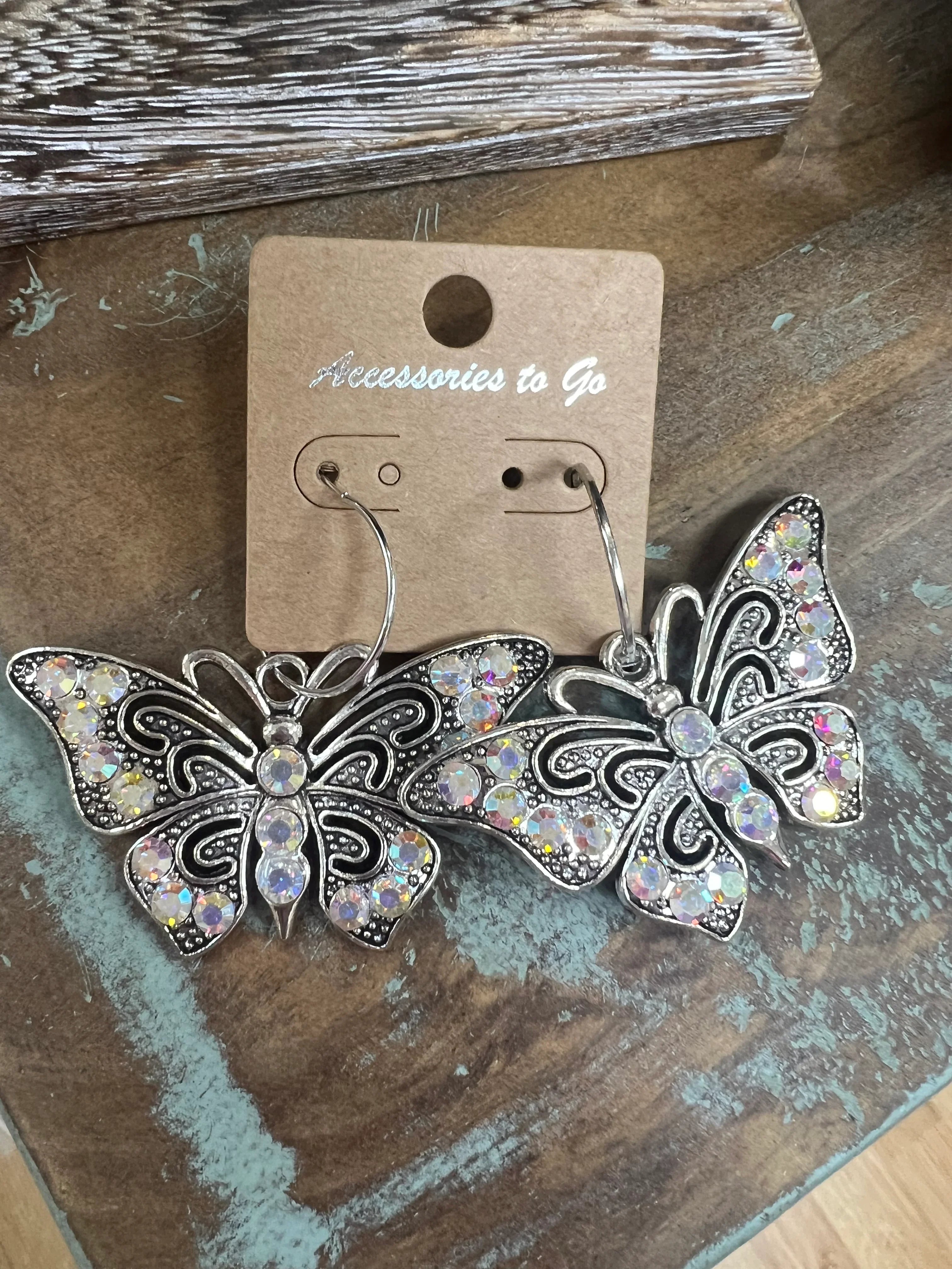 ATG Bling Butterfly Earrings on Simply Obsessed