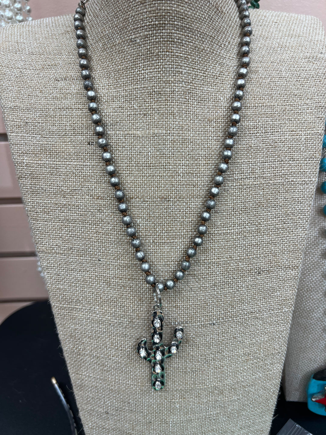 ATG Bling Cactus on Mini Navajo Pearl Necklace on Simply Obsessed