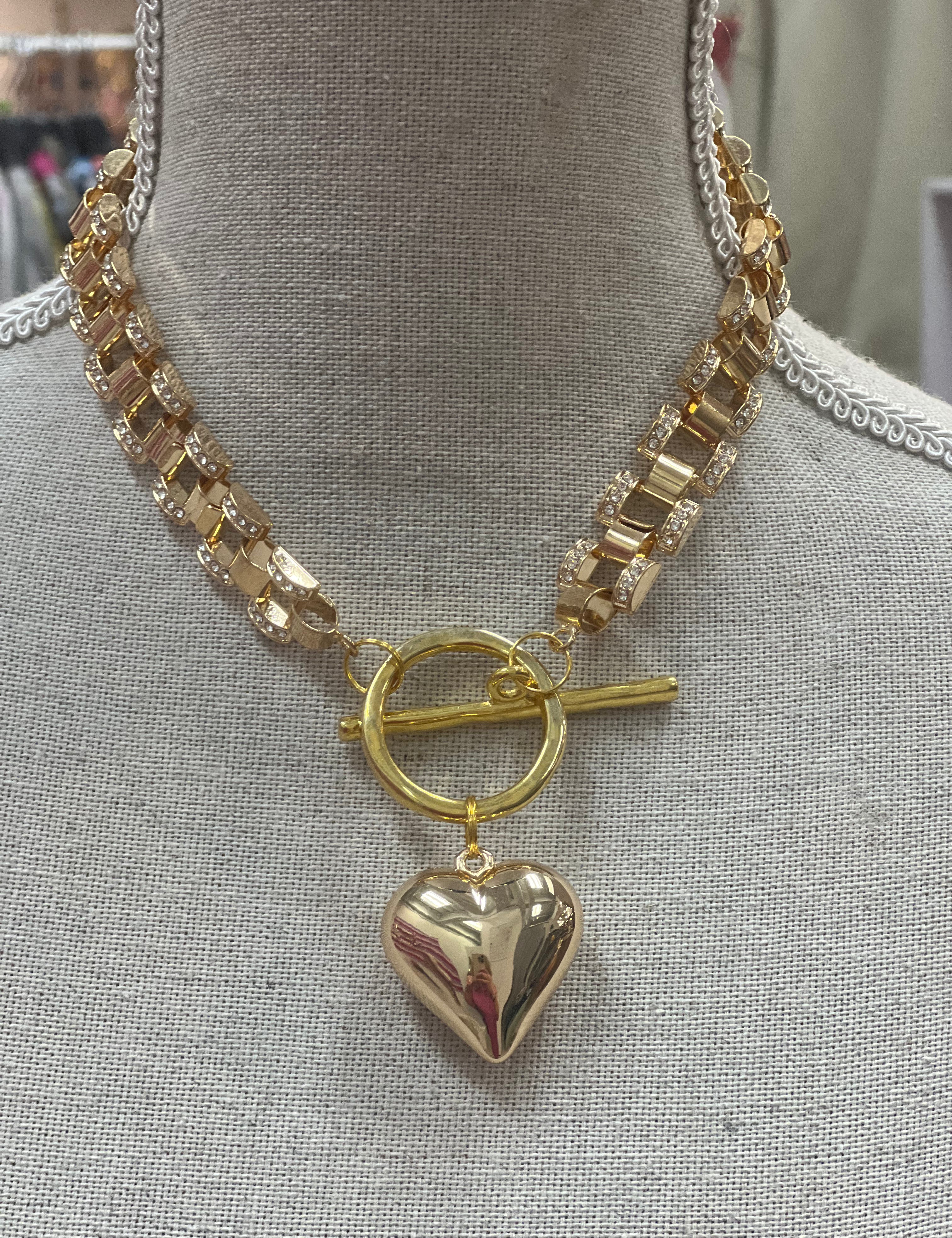 ATG Bling Chain Puffy Heart Necklace on Simply Obsessed