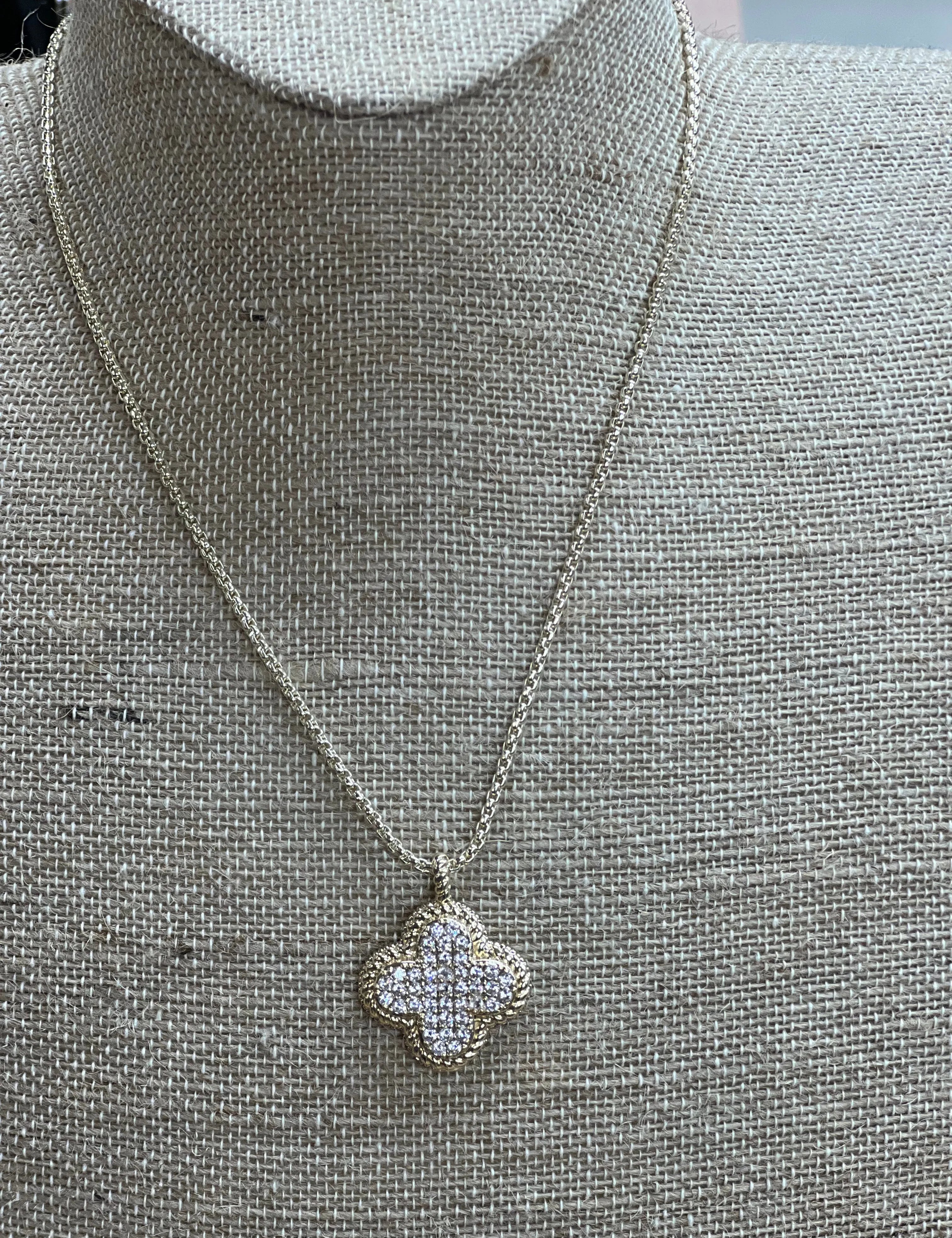 ATG Bling Clover Necklace on Simply Obsessed