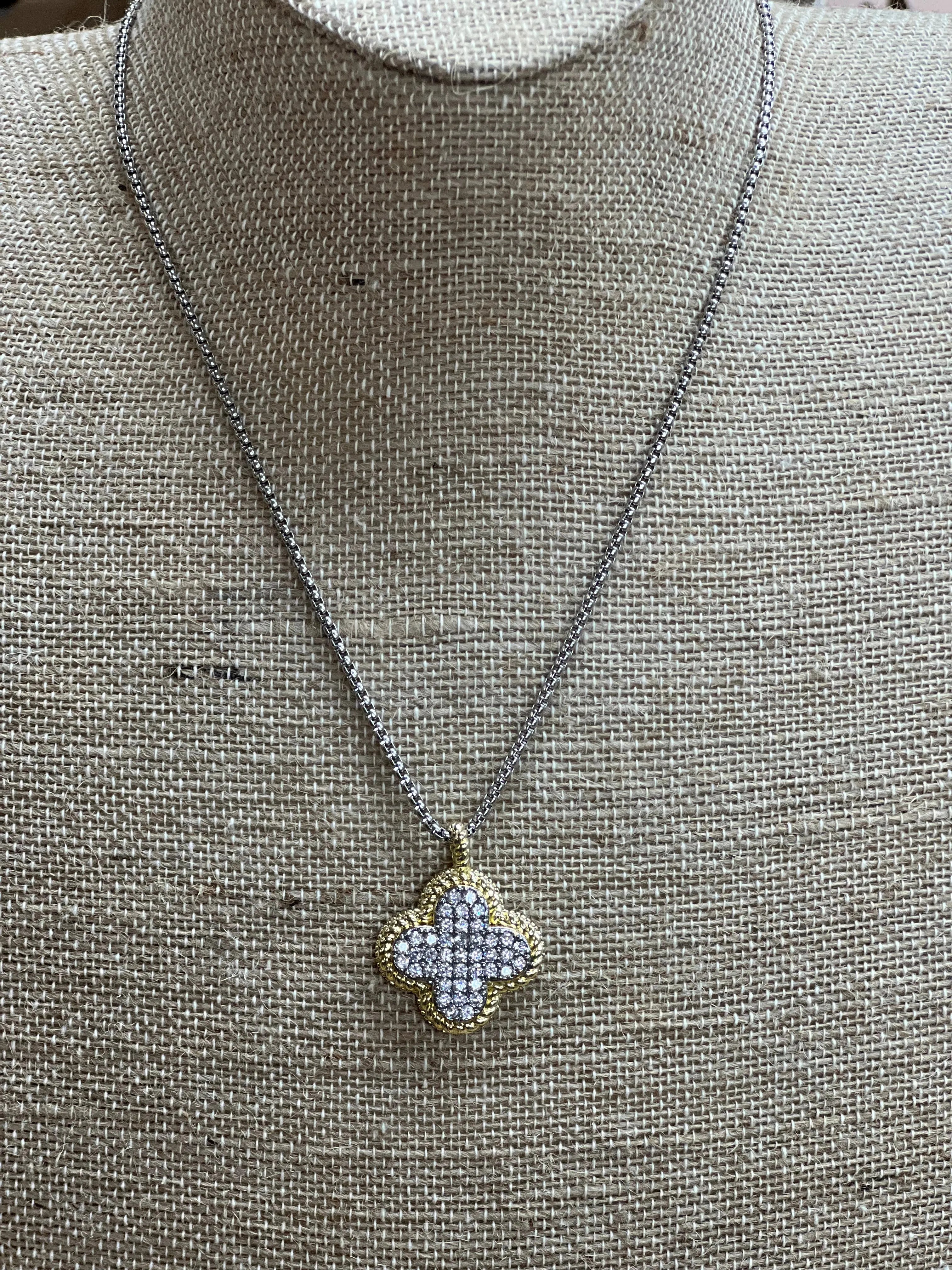 ATG Bling Clover Necklace on Simply Obsessed
