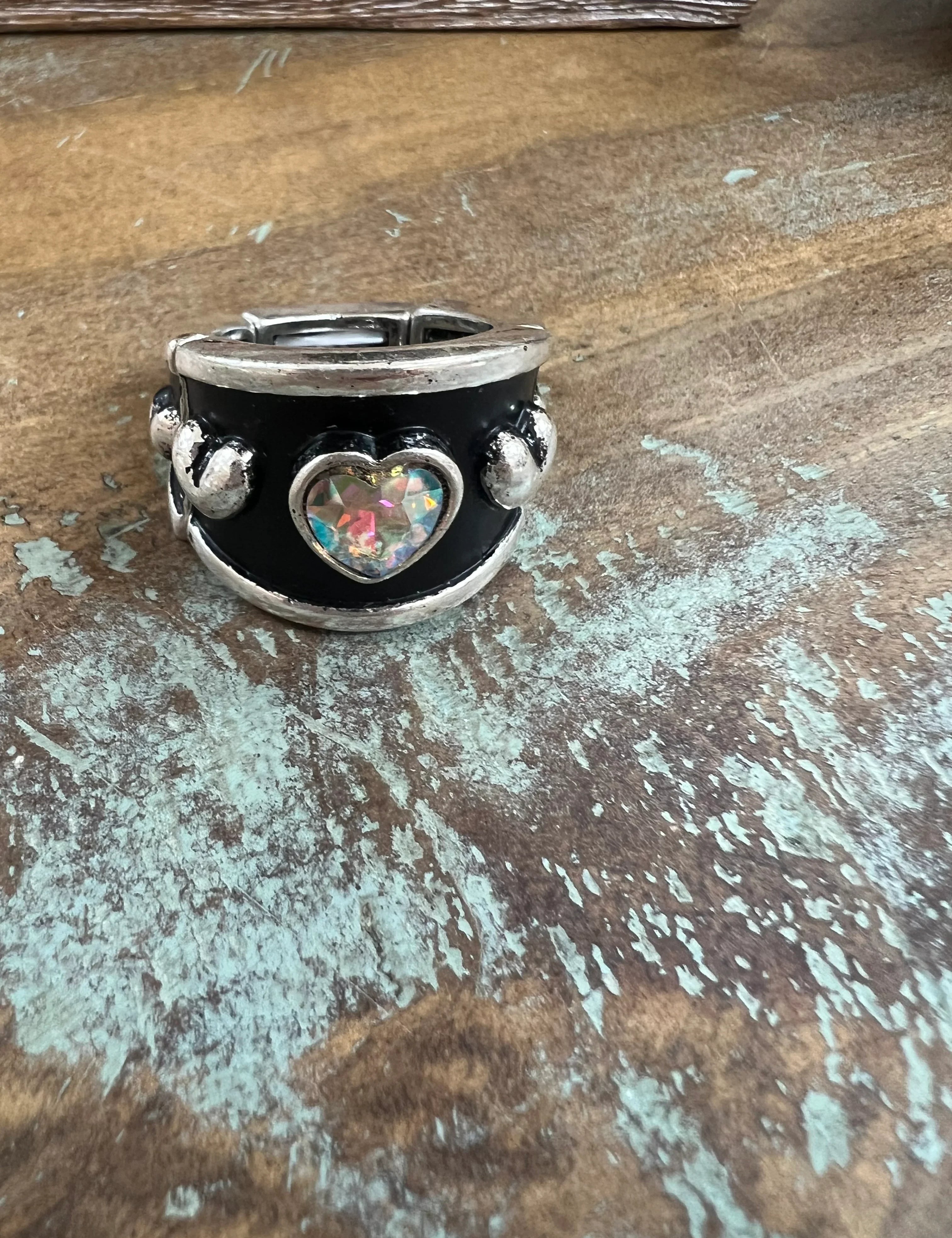 ATG Bubble Stretch Heart Ring on Simply Obsessed