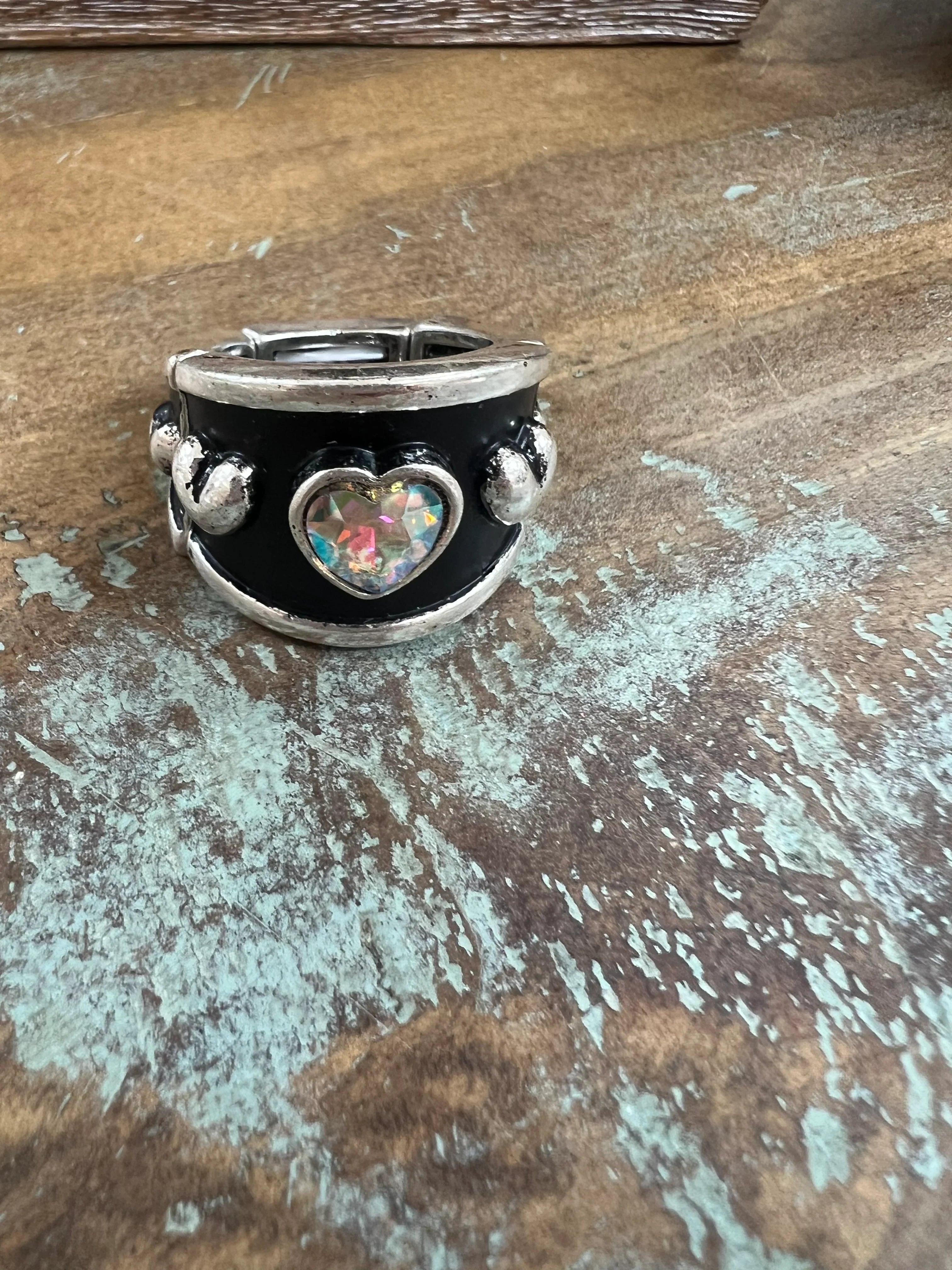 ATG Bubble Stretch Heart Ring on Simply Obsessed