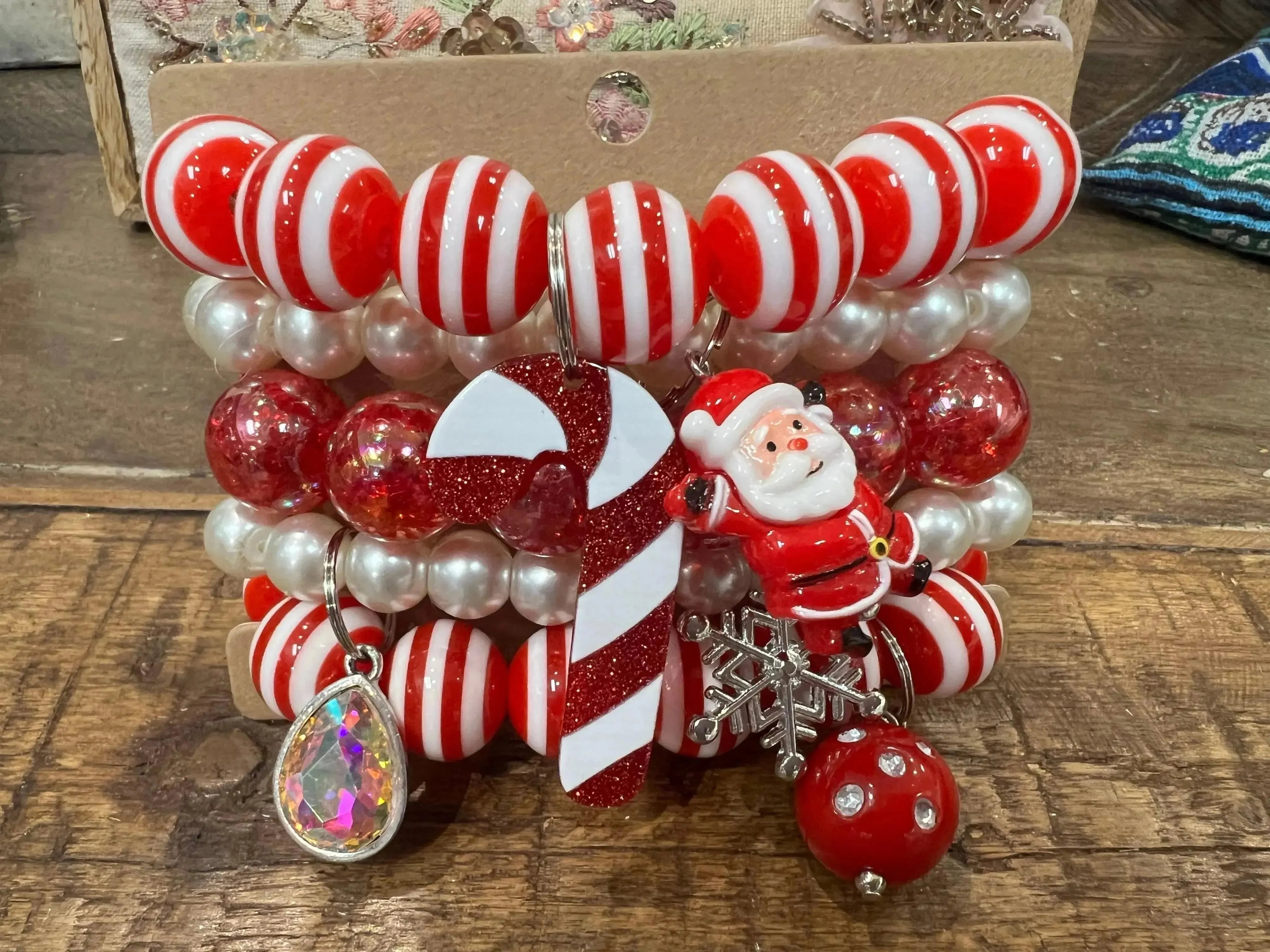 ATG Candy Cane Bracelet Stack on Simply Obsessed