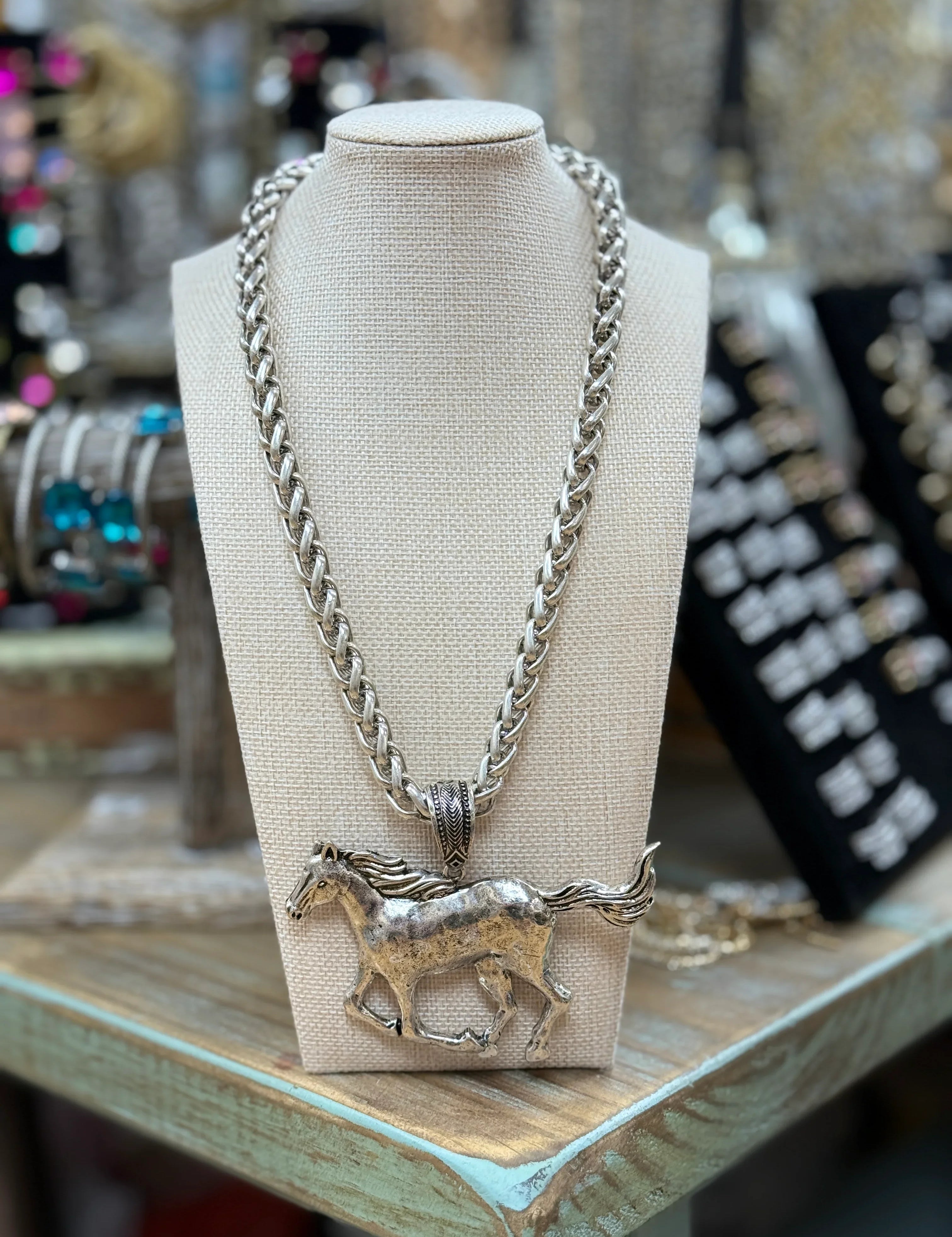ATG Chain Link Horse Charm Necklace on Simply Obsessed