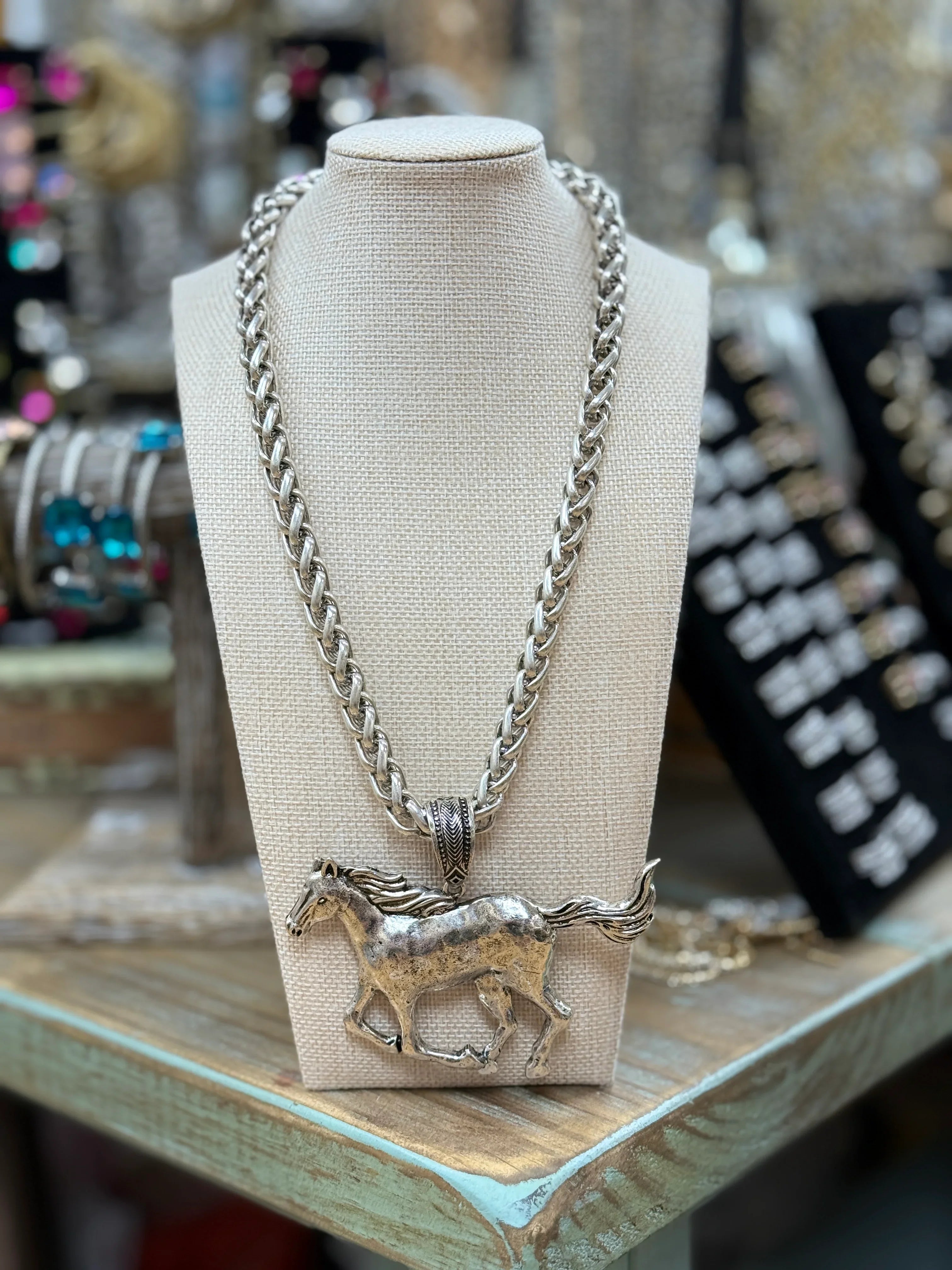 ATG Chain Link Horse Charm Necklace on Simply Obsessed