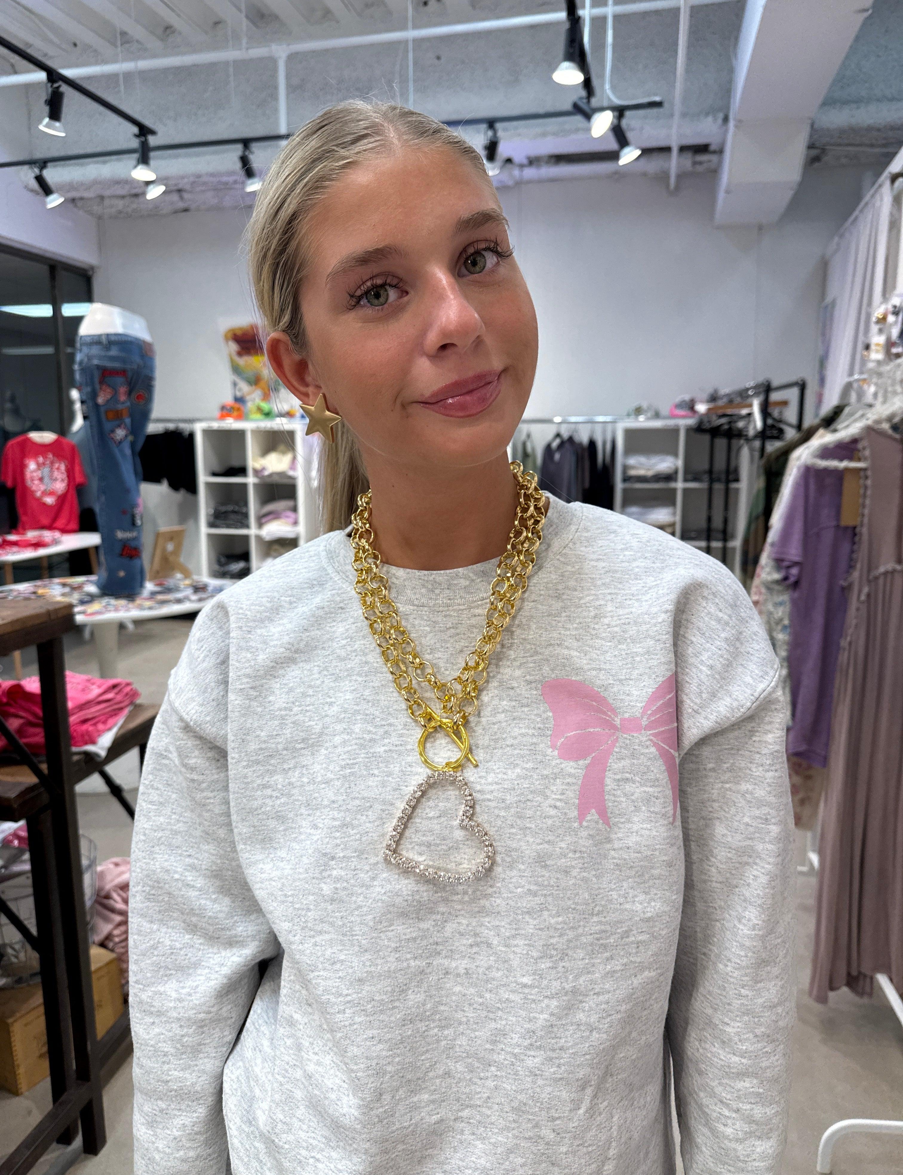 ATG Chunky Bling Heart Necklace on Simply Obsessed