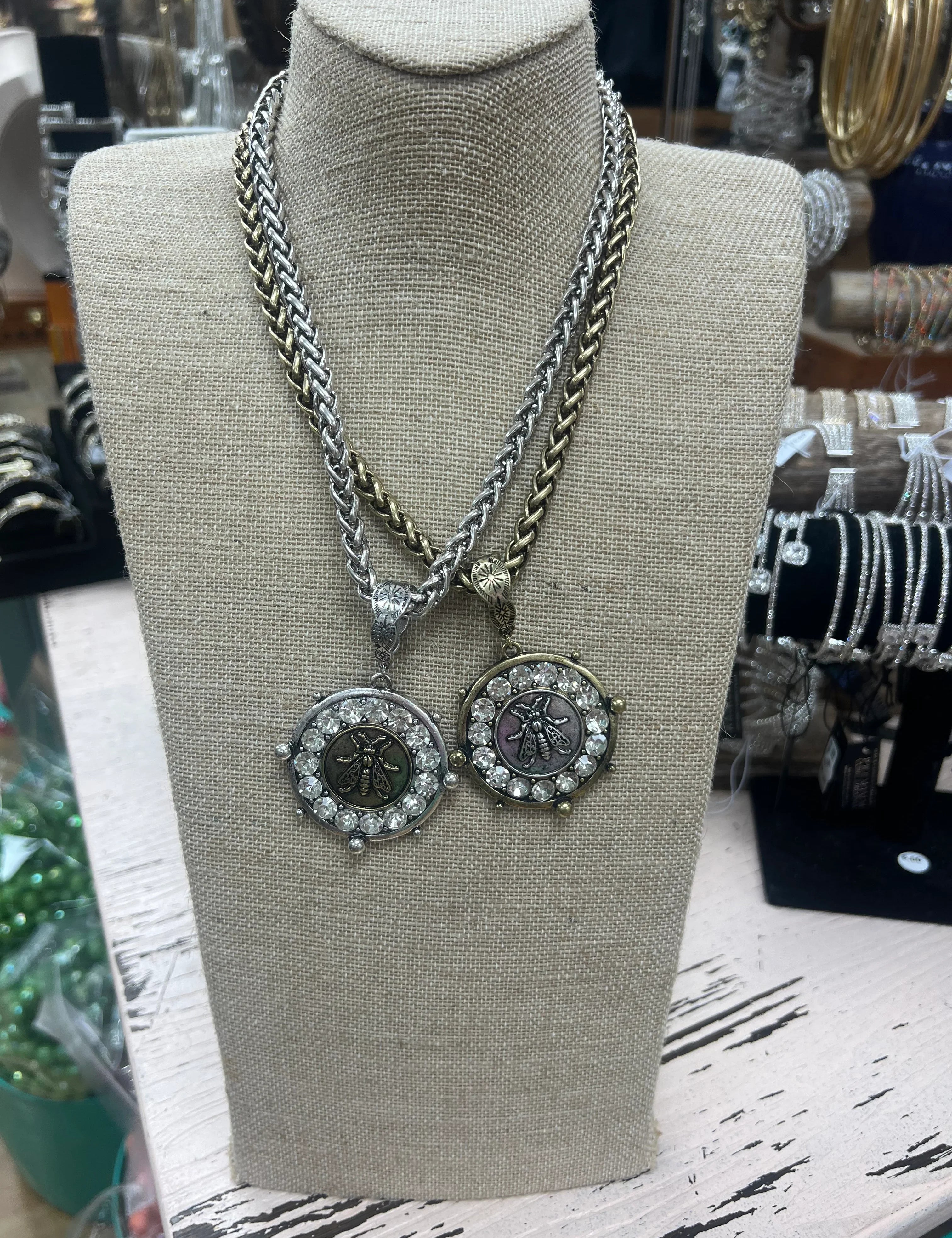 ATG Clear Crystal Bee Chain Necklace on Simply Obsessed