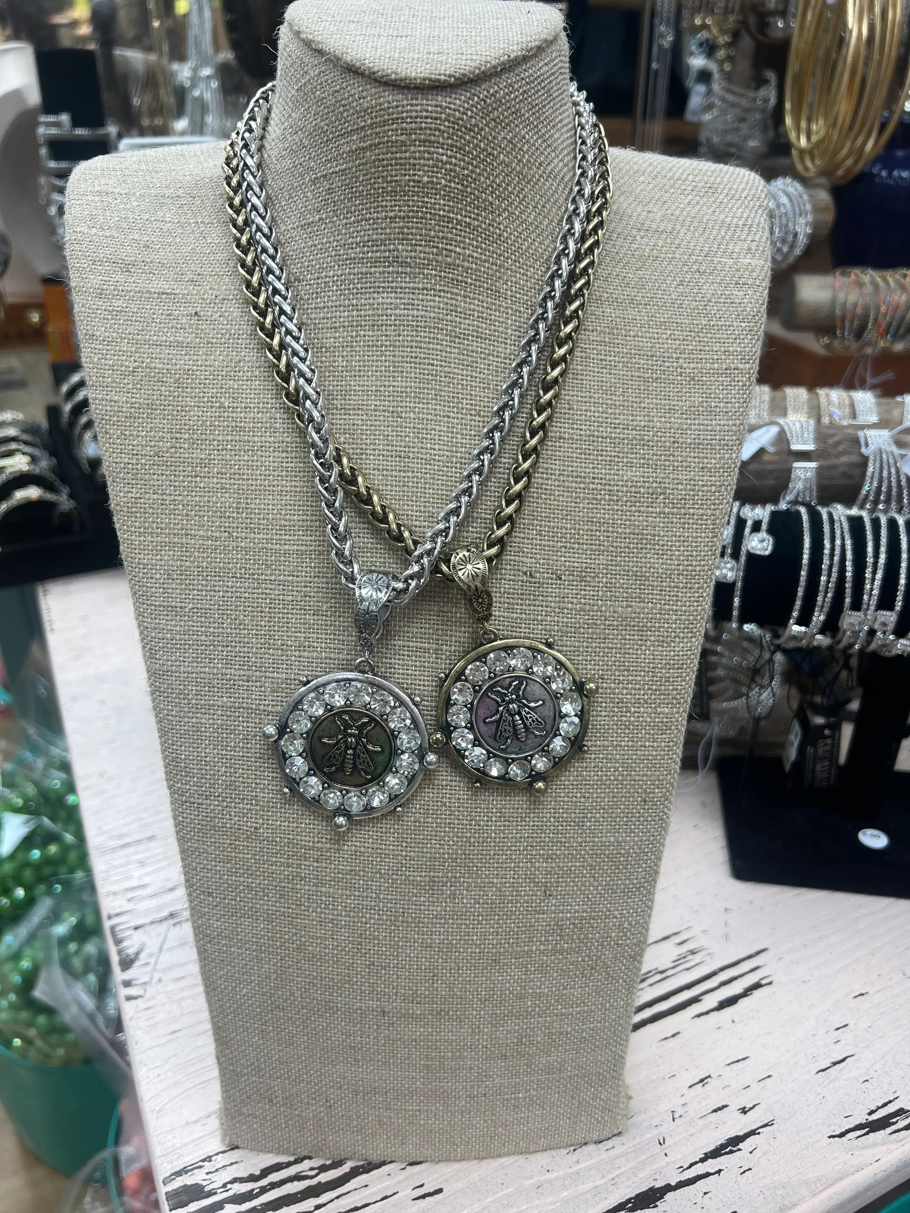 ATG Clear Crystal Bee Chain Necklace on Simply Obsessed