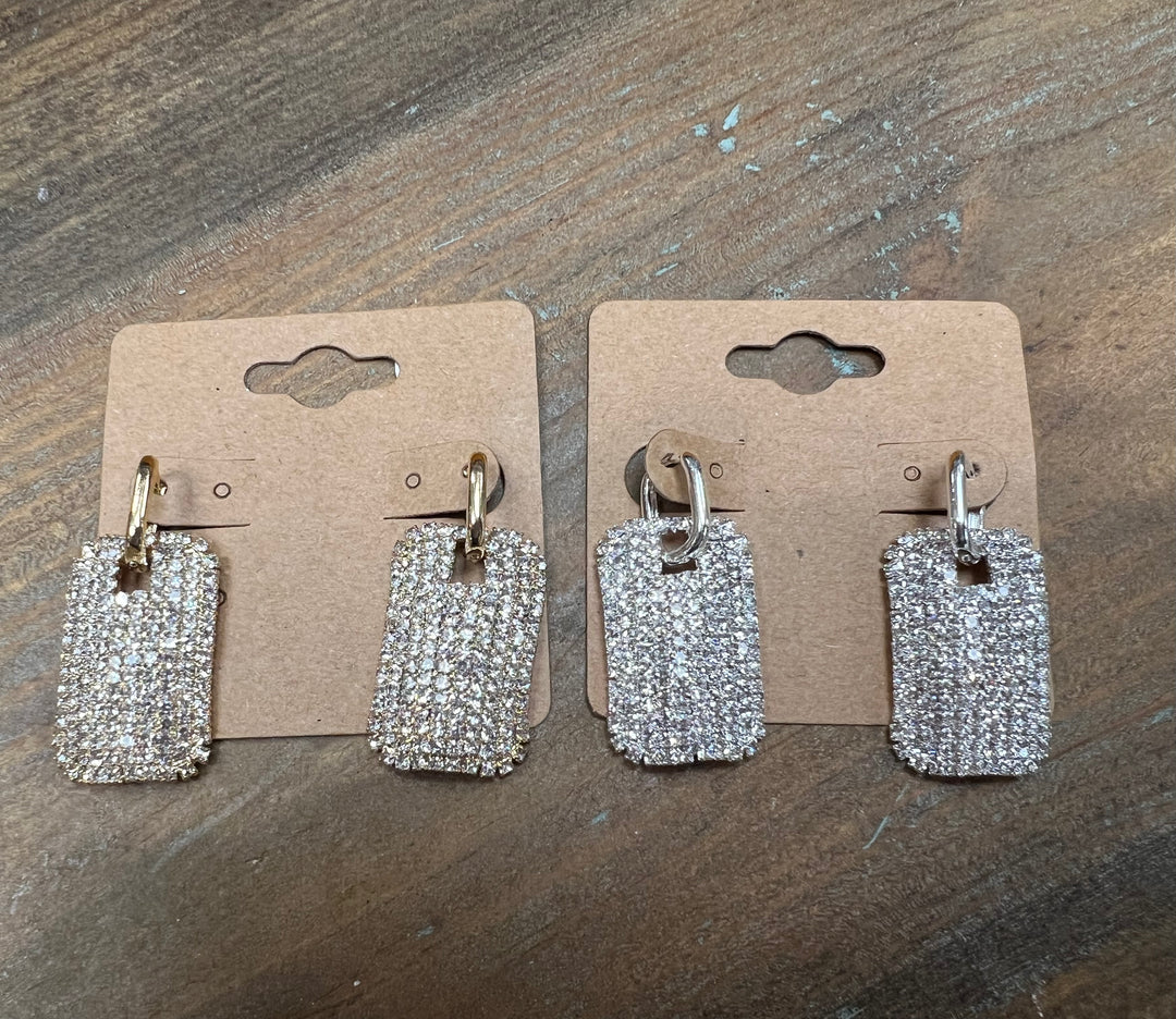 ATG Crystal Dogtag Earrings on Simply Obsessed