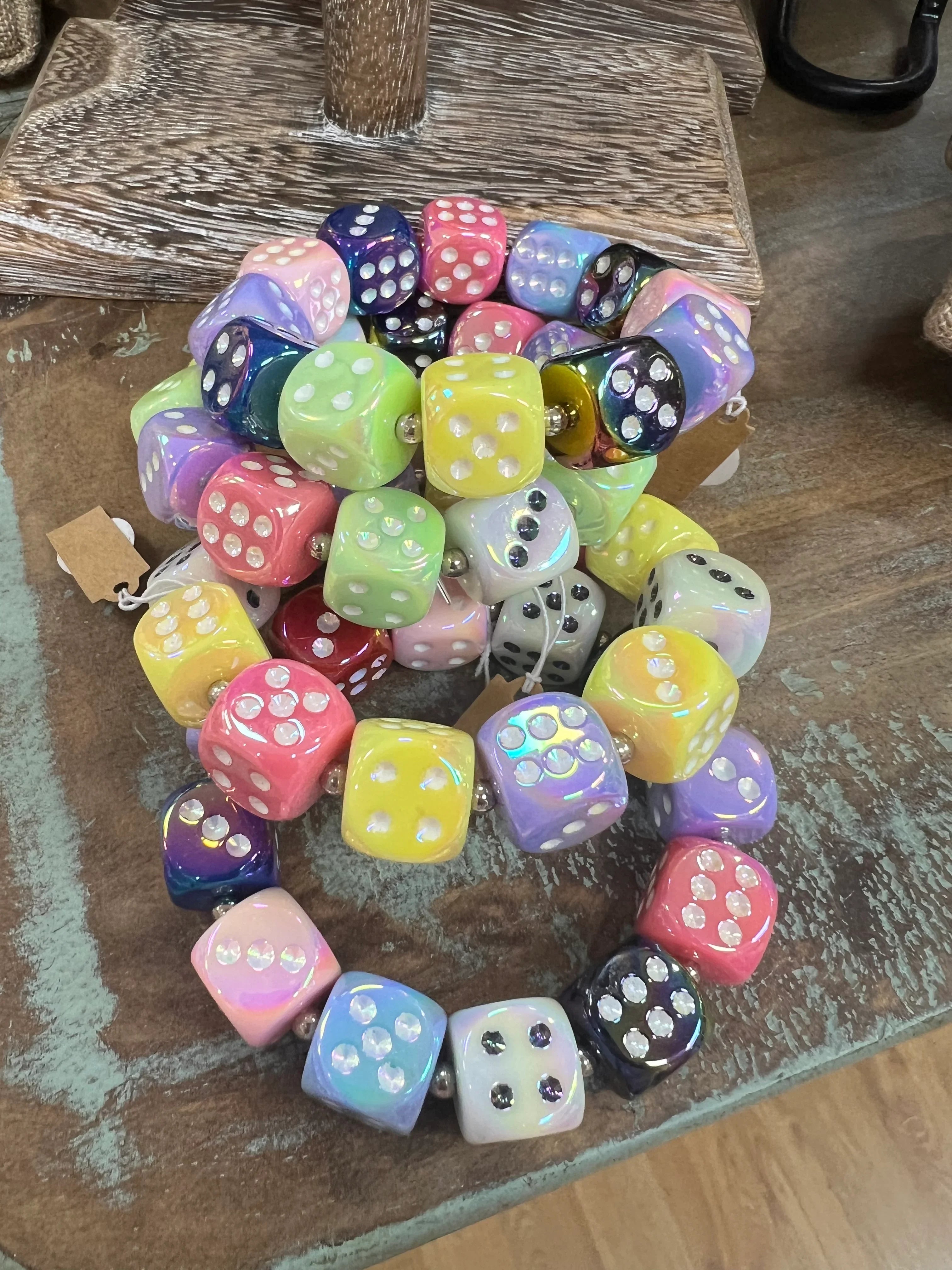 ATG Dice Stretch Bracelets on Simply Obsessed