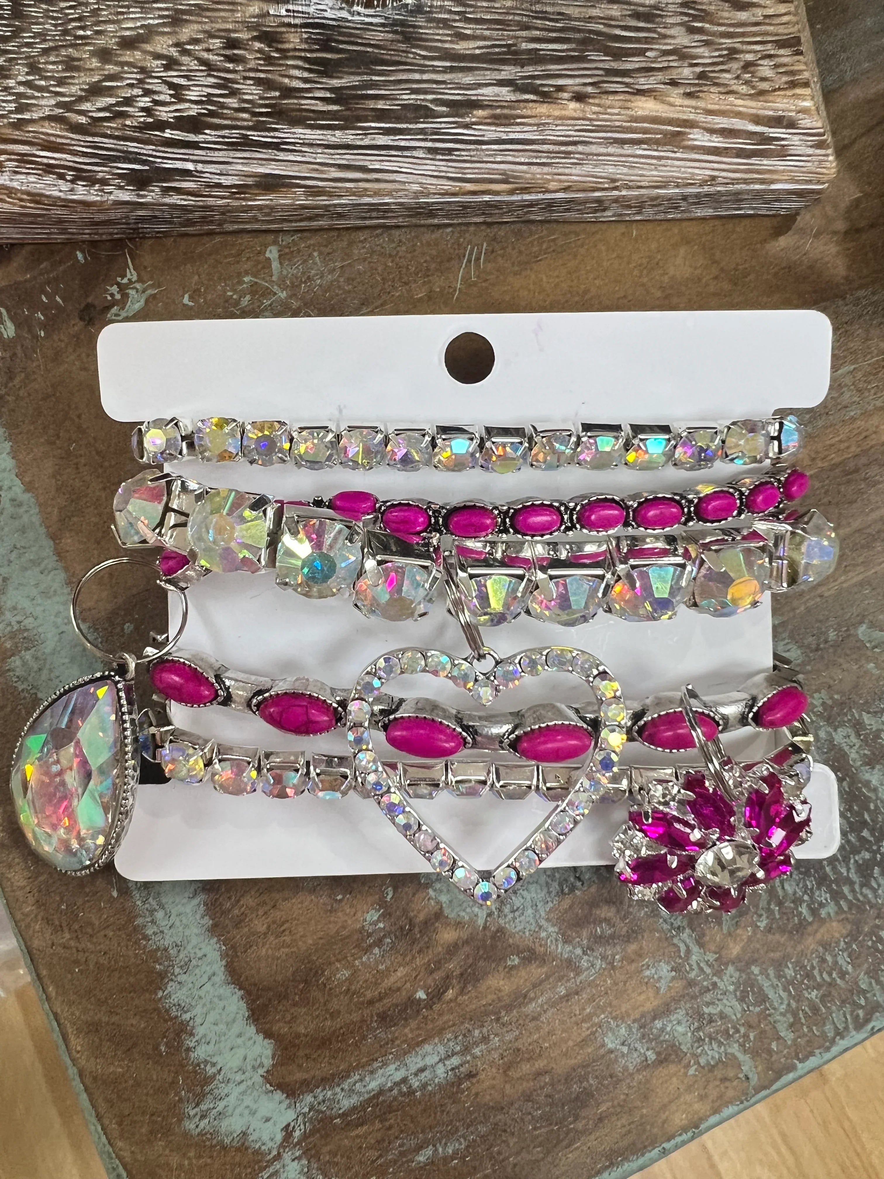 ATG DOORBUSTER AB/Pink Bling Bracelet Stack on Simply Obsessed