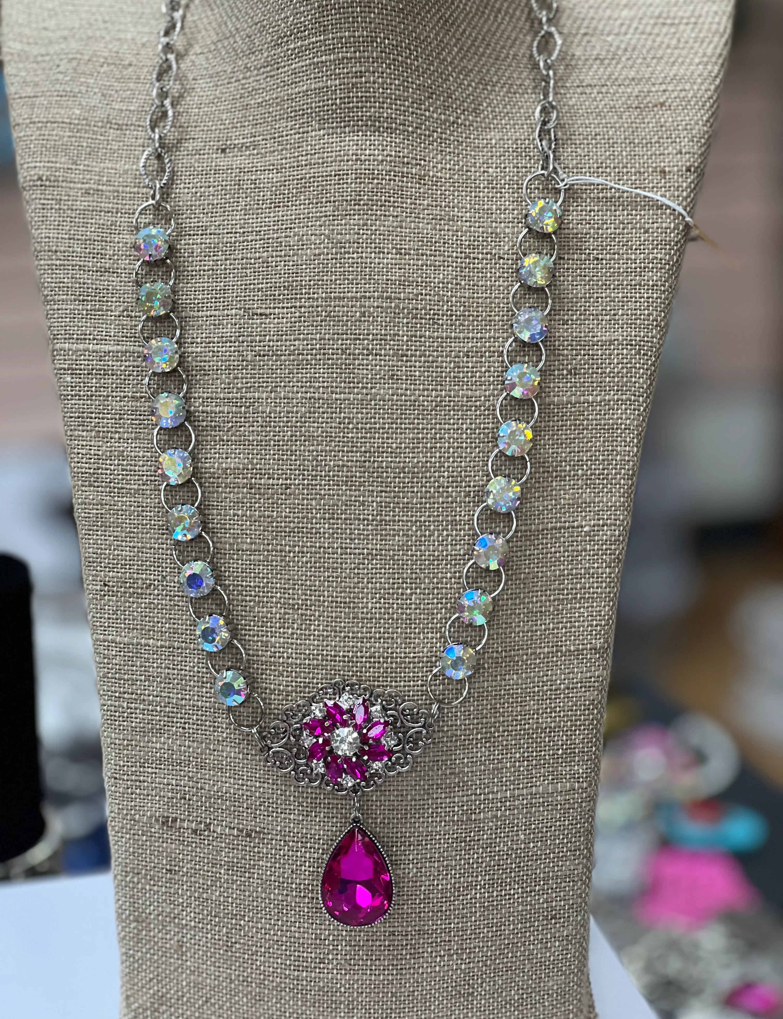 ATG DOORBUSTER Hot Pink Flower Necklace on Simply Obsessed