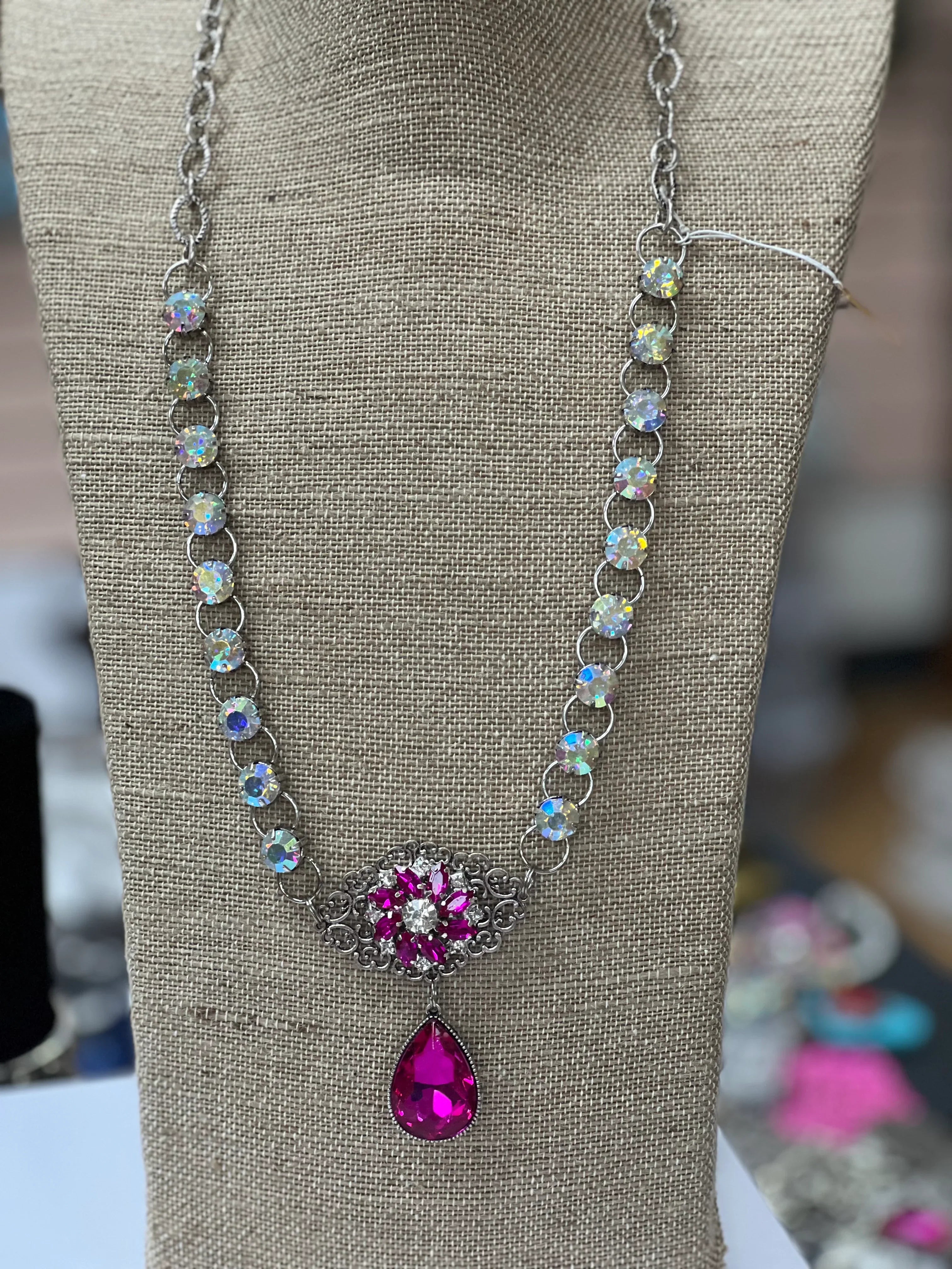 ATG DOORBUSTER Hot Pink Flower Necklace on Simply Obsessed