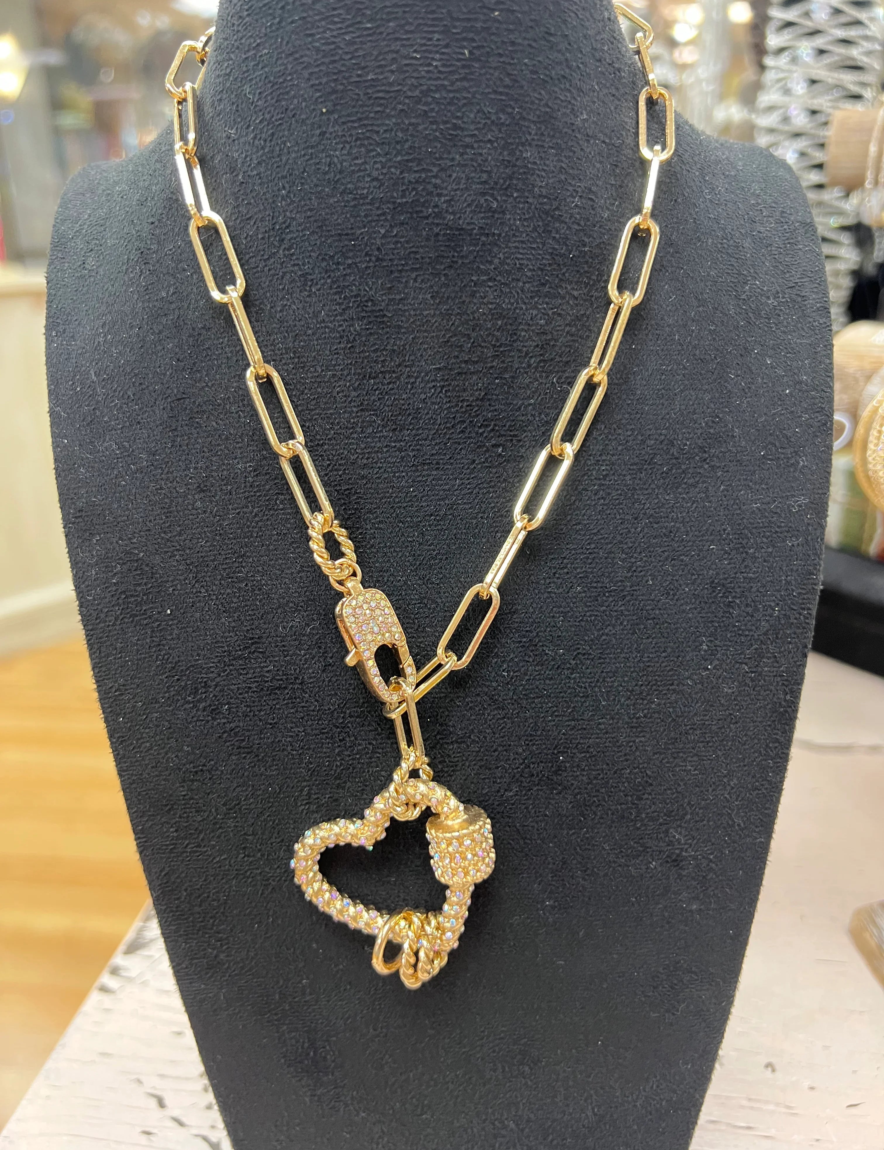 ATG Gold Bling Heart Necklace on Simply Obsessed