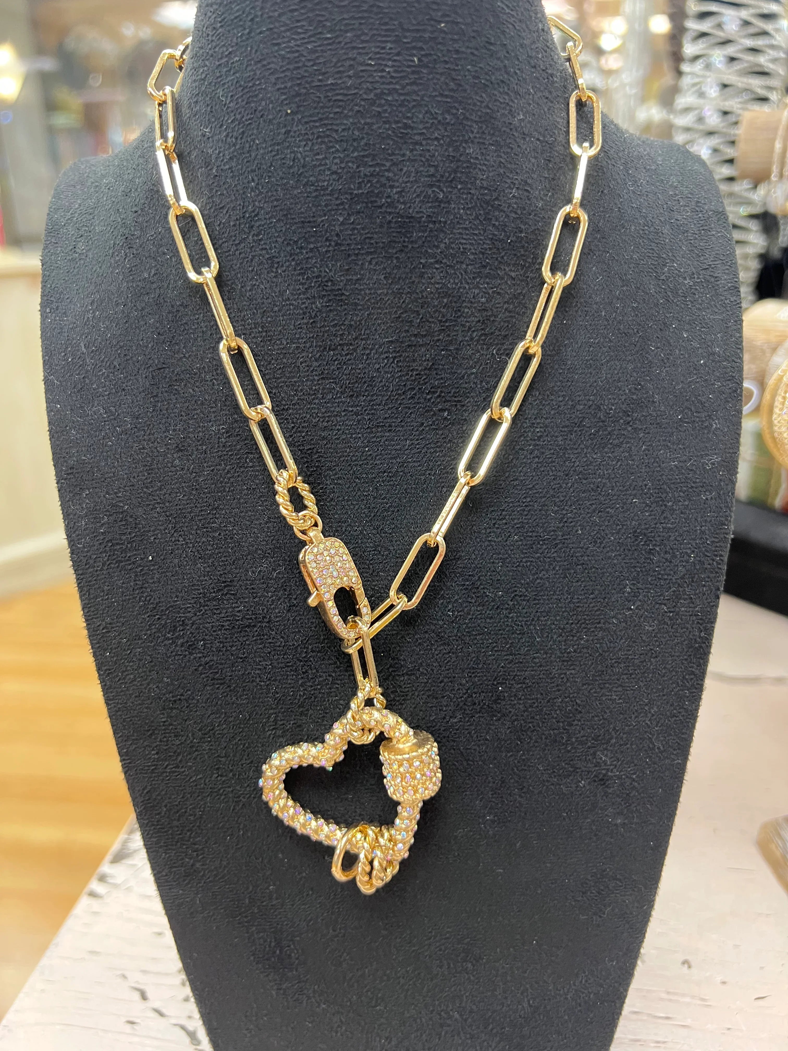 ATG Gold Bling Heart Necklace on Simply Obsessed