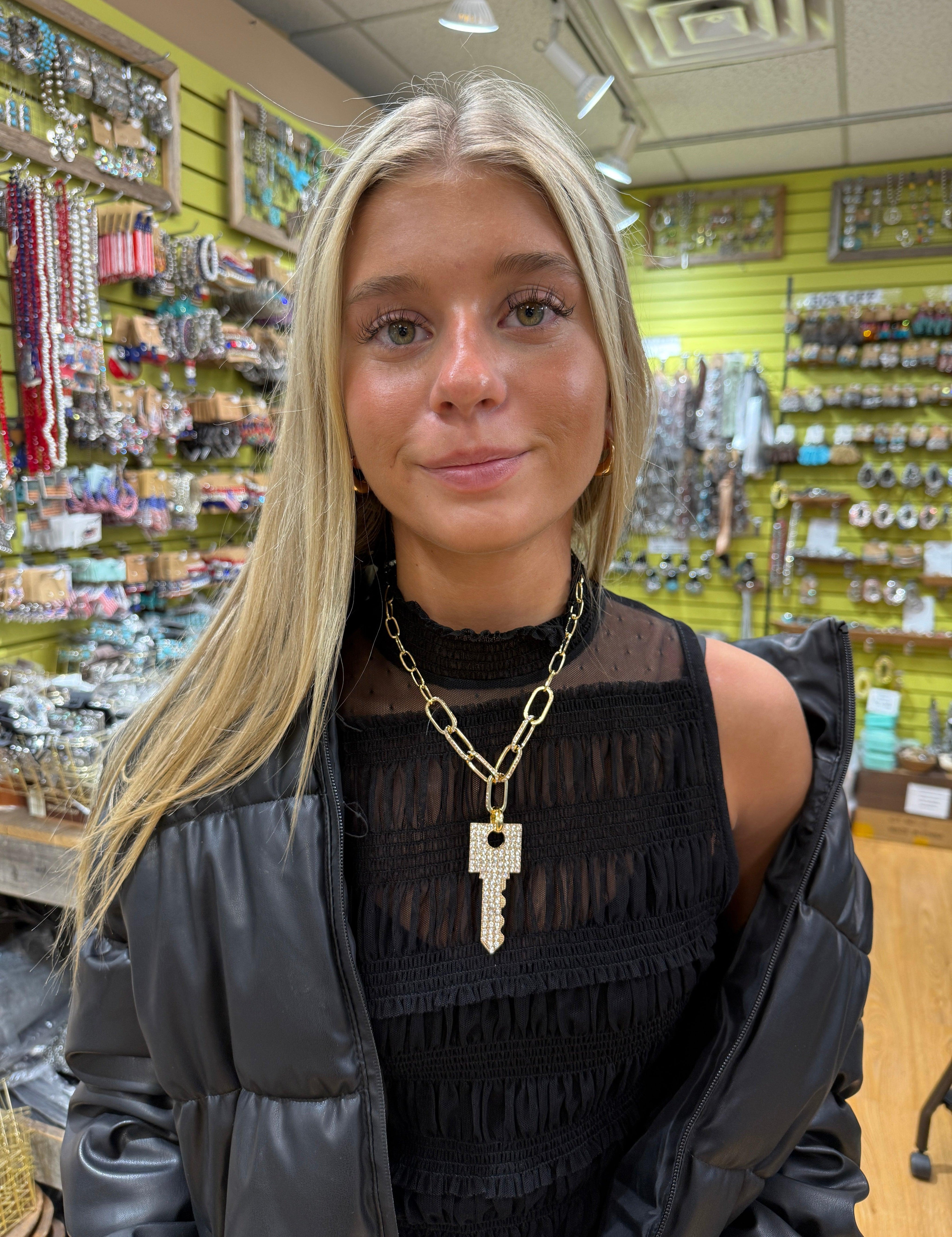 ATG Gold Bling Key Necklace on Simply Obsessed