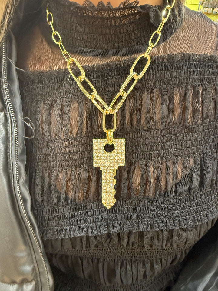 ATG Gold Bling Key Necklace on Simply Obsessed