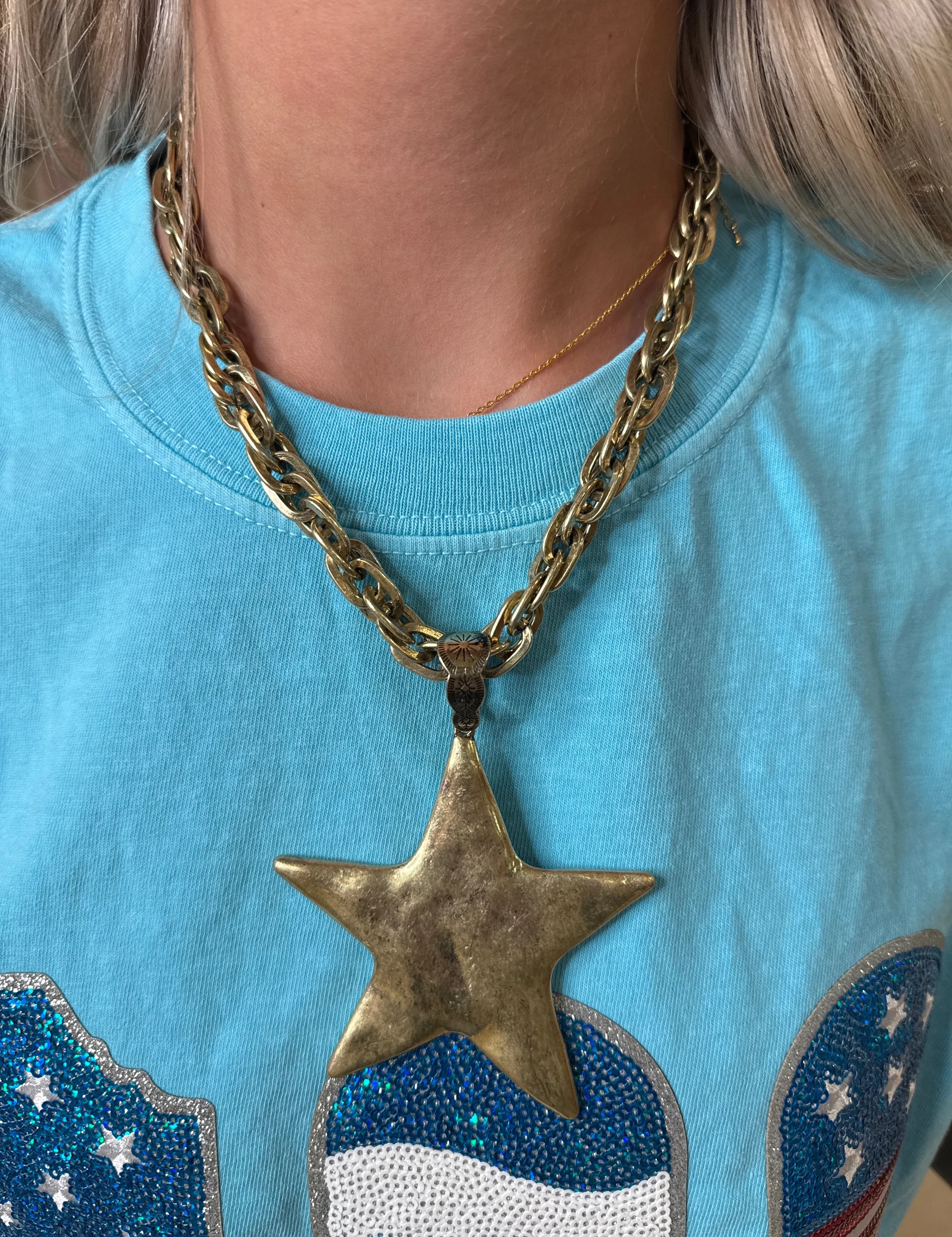 ATG Gold Chain Star Necklace on Simply Obsessed