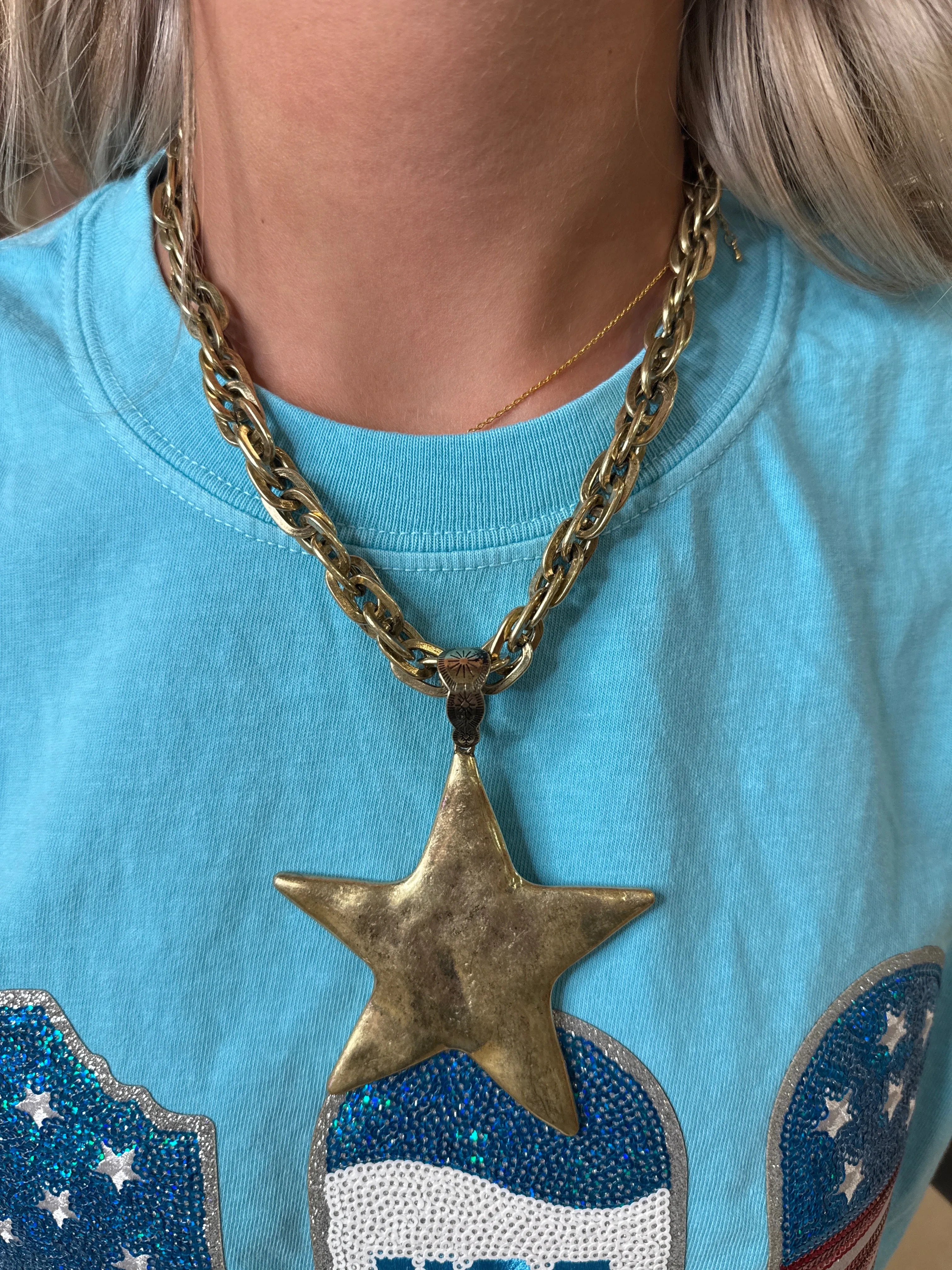 ATG Gold Chain Star Necklace on Simply Obsessed