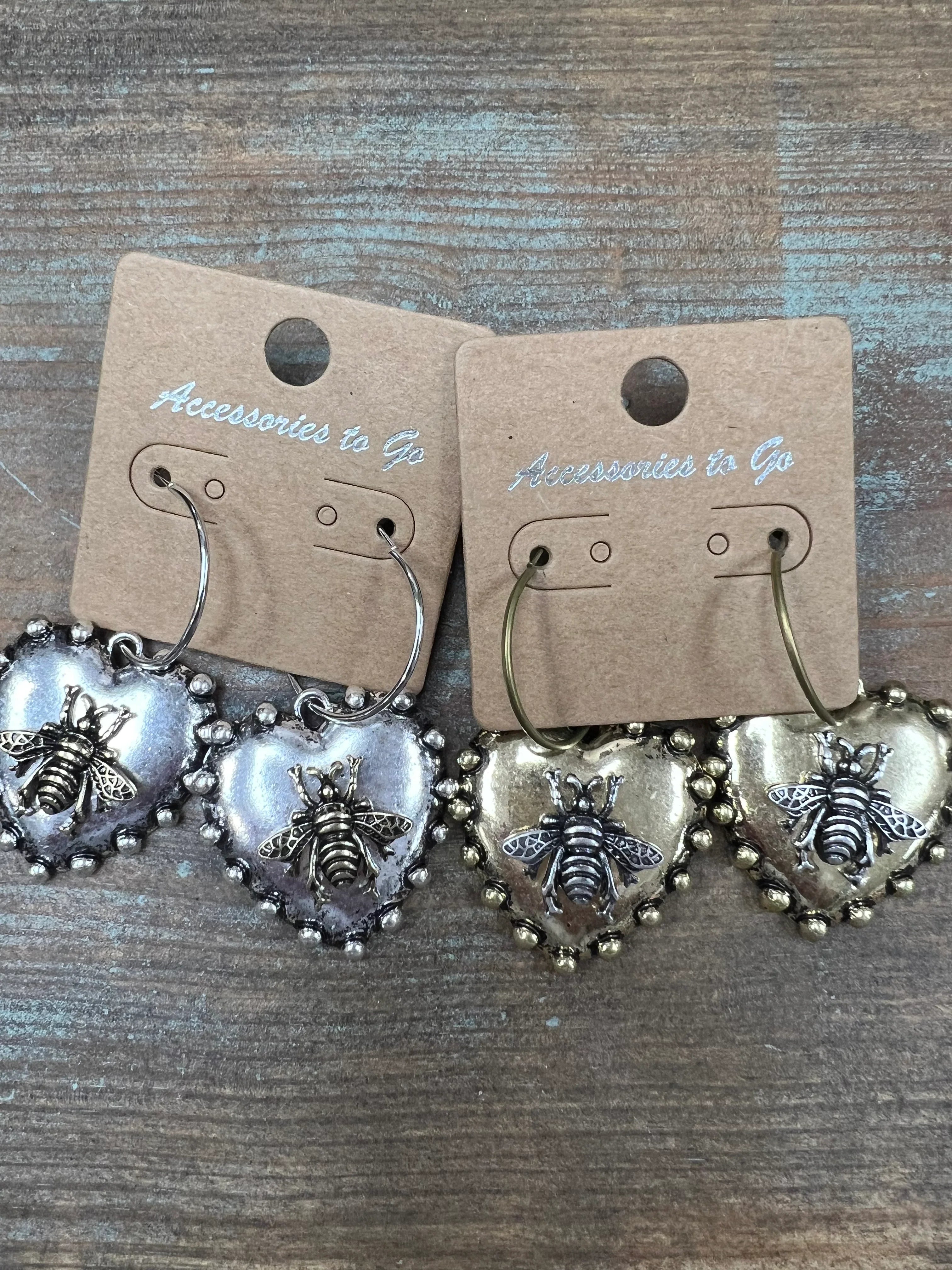ATG Heart Bee Earrings on Simply Obsessed