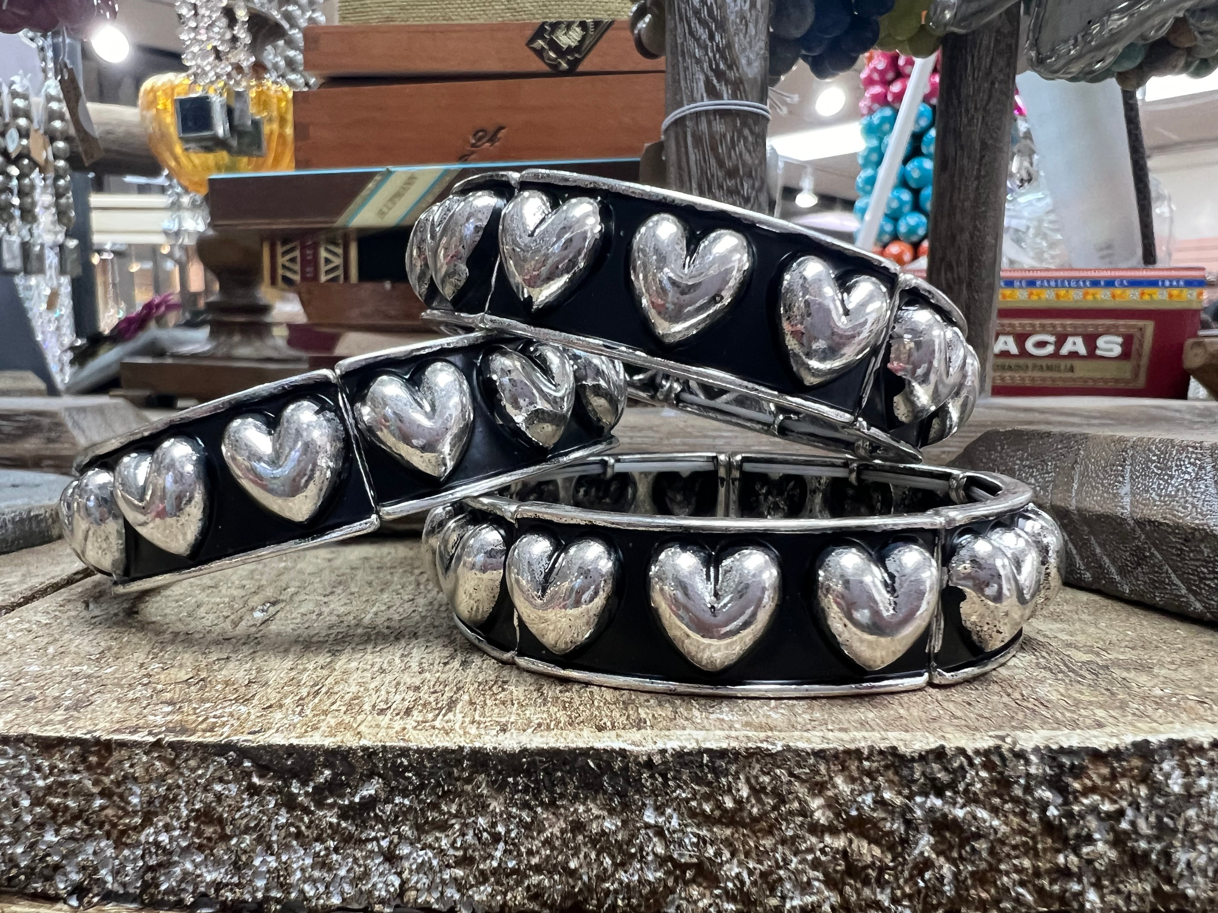 ATG Heart Studded Stretchy Bangle on Simply Obsessed