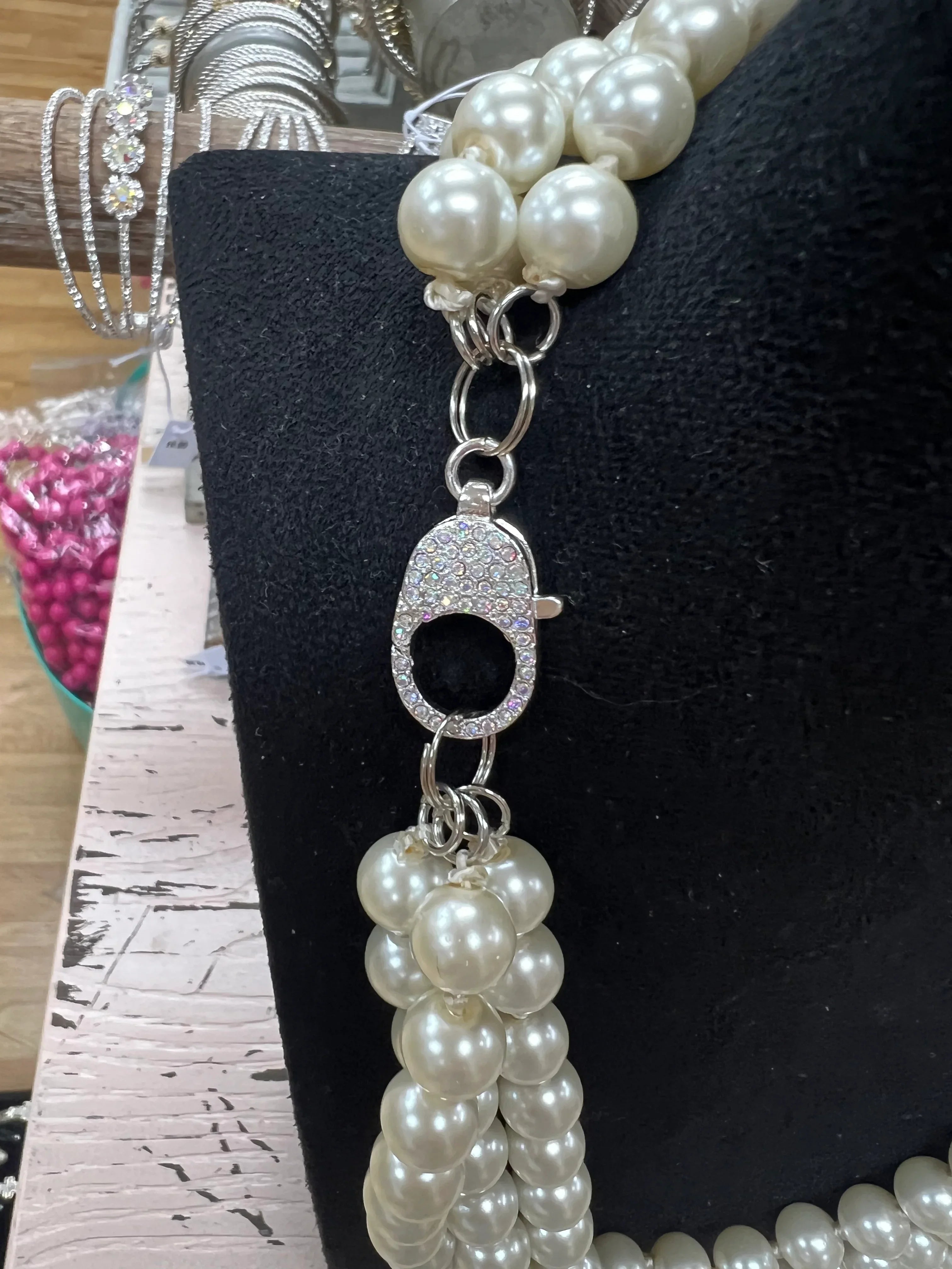 ATG Layered Pearl w/ Bling Clasp Necklace on Simply Obsessed