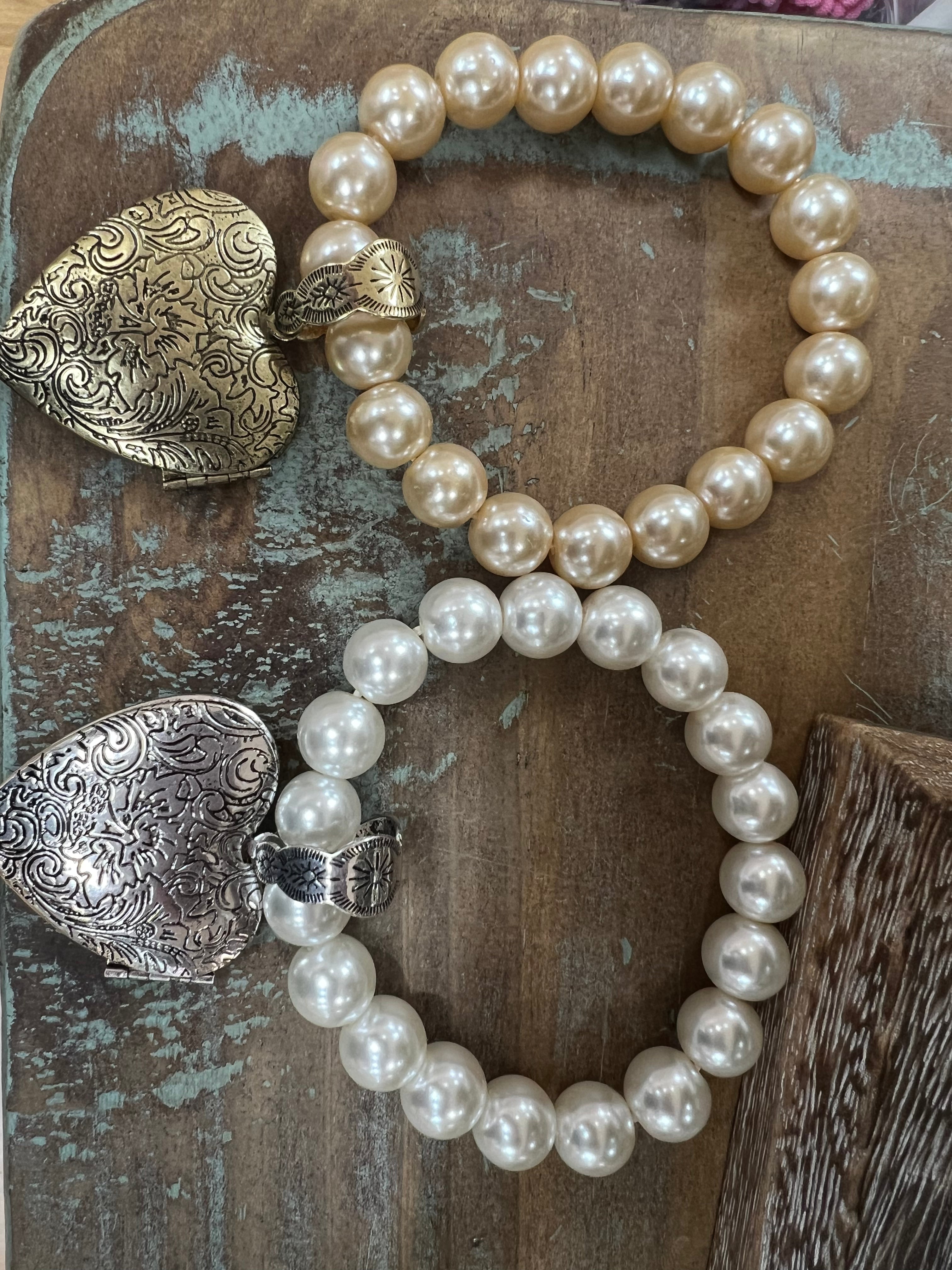 ATG Locket Pearl Bracelets on Simply Obsessed