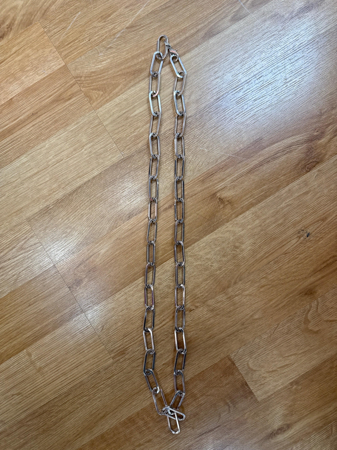 ATG Long Silver Paperclip Necklace on Simply Obsessed