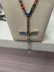 ATG Long Stone Cross Necklace on Simply Obsessed